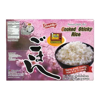 Shirakiku Cooked Sticky Rice 7.4 oz, 12-count