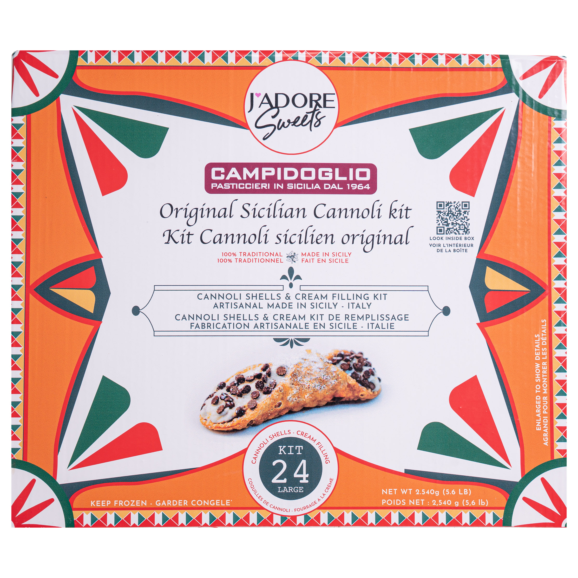 Original Sicilian Large Cannoli Kit, 24-count