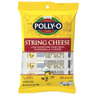 Polly-O Mozzarella String Cheese Individually Wrapped, 48-count