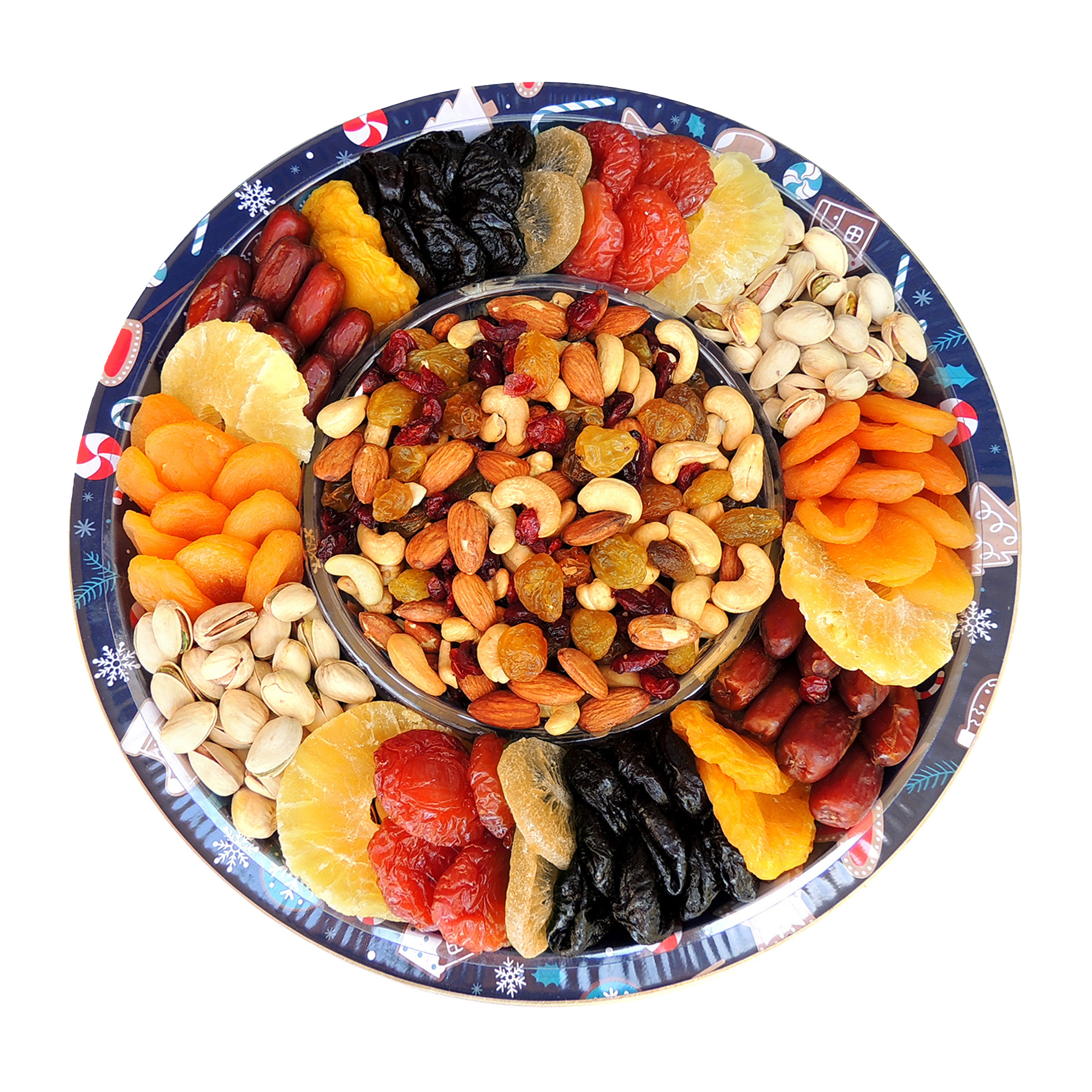 Vacaville Fruit Company  Dried Fruit & Nut Happy Holidays Tin Tray  34 oz.