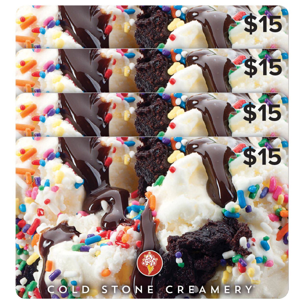 Cold Stone Creamery Four Restaurant $15 eGift Cards ($60 Value)