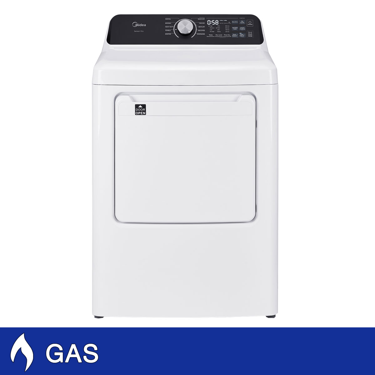 Midea 7.0 cu. ft. GAS Dryer with Sensor Dry