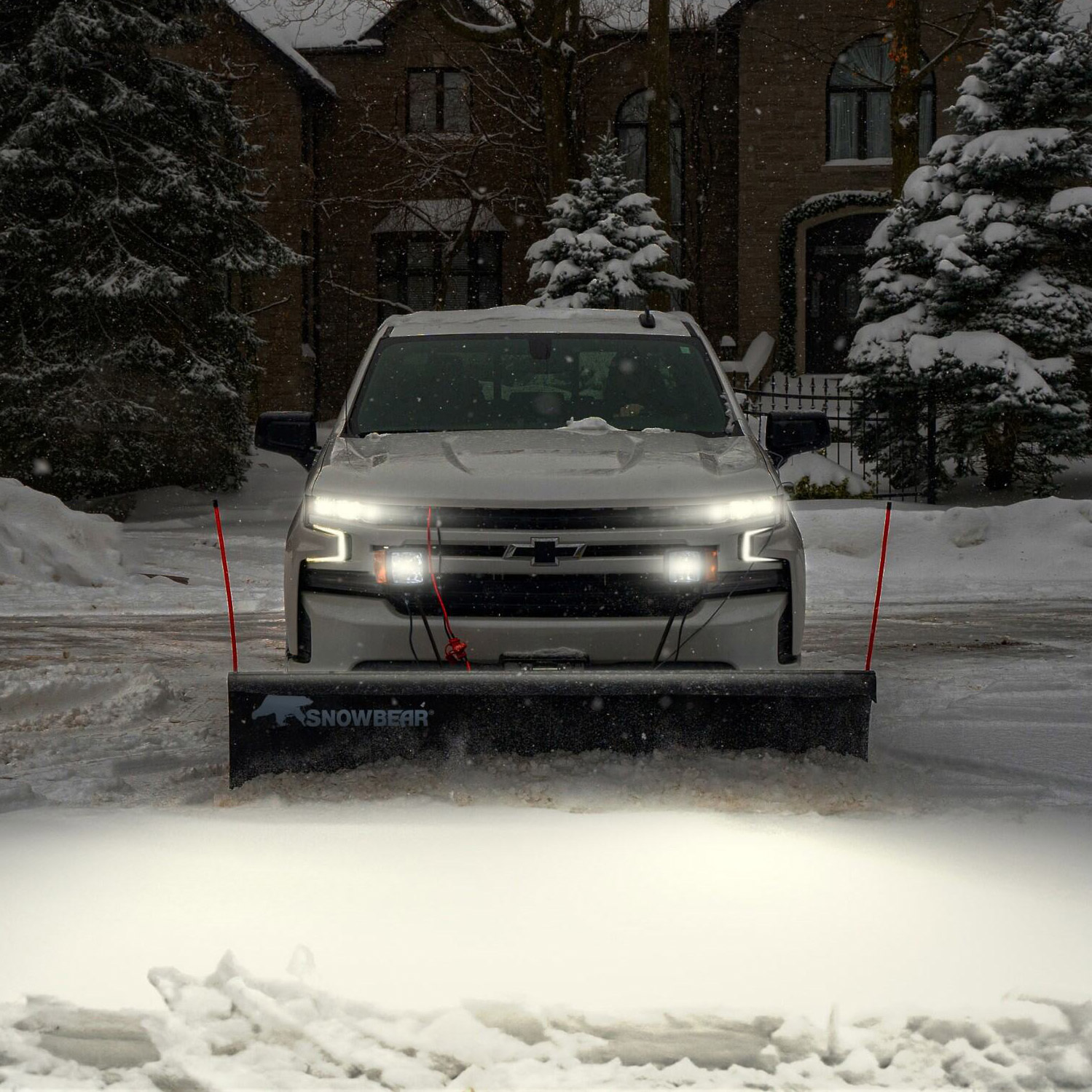 Snowbear  82 in. x 19 in. T-Frame Snow Plow with Light Kit