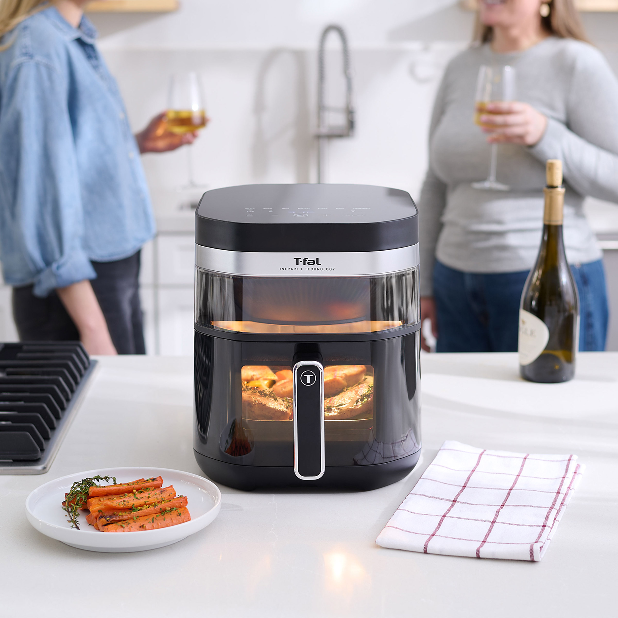 T-fal Dual Window Infrared Air Fryer 7.3QT, Dual Heating | Costco