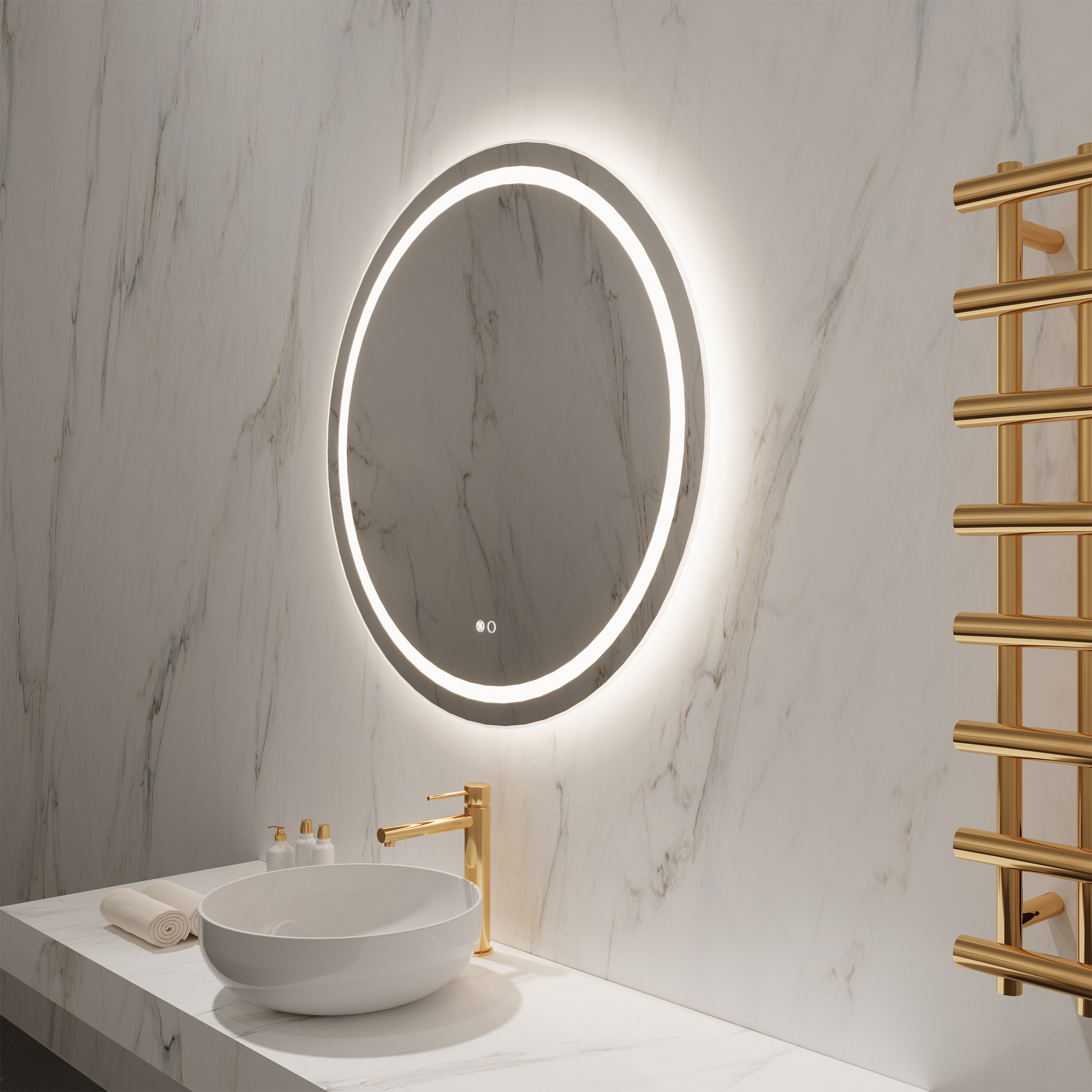 Paris Mirror Kio 32in. Round LED lighted Mirror