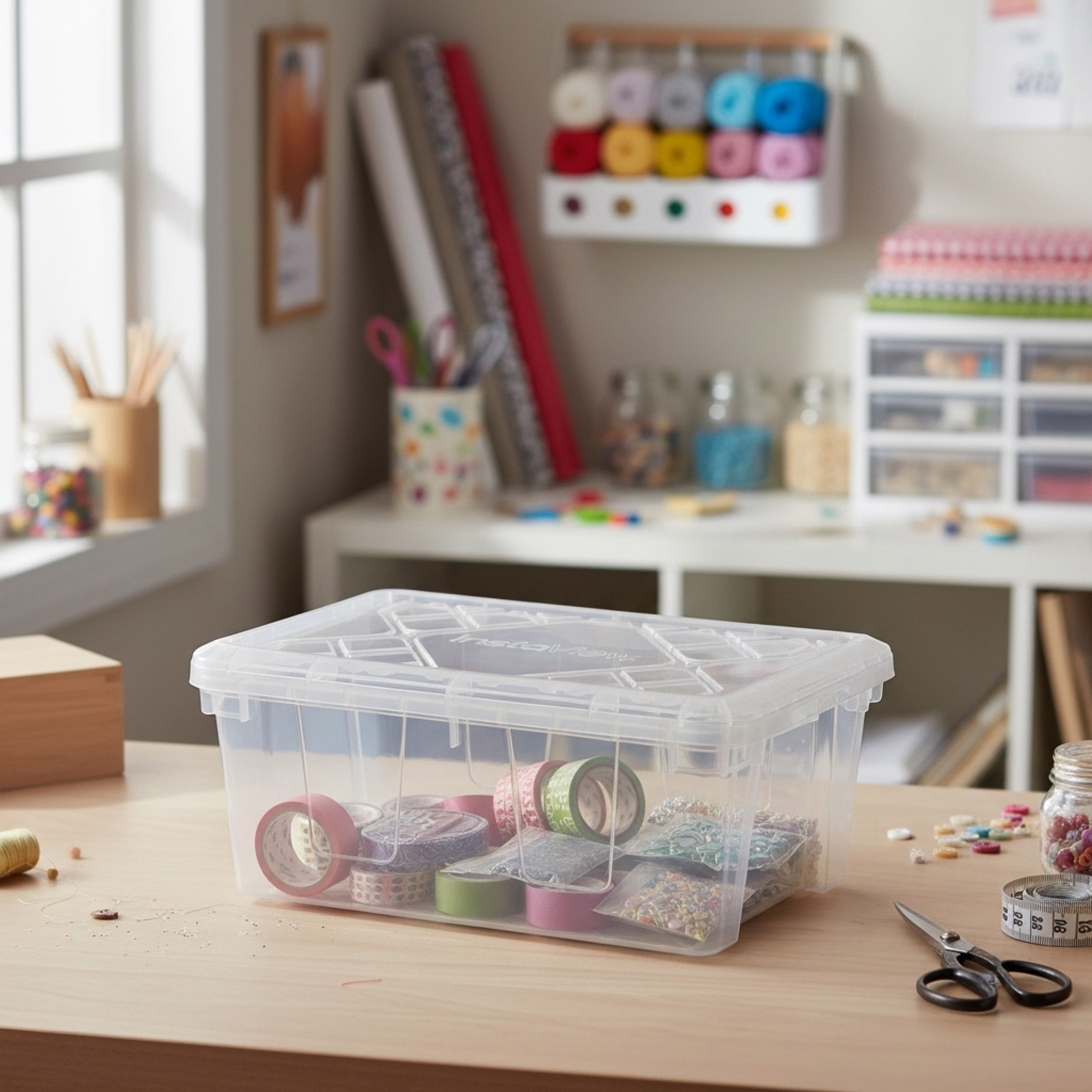 Greenmade InstaView 13 Quart Clear Plastic Stackable Storage Bins