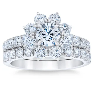 PLATINUM VS2 I 2.55CTW ROUND DIAMOND RING SET (0.70CTR)