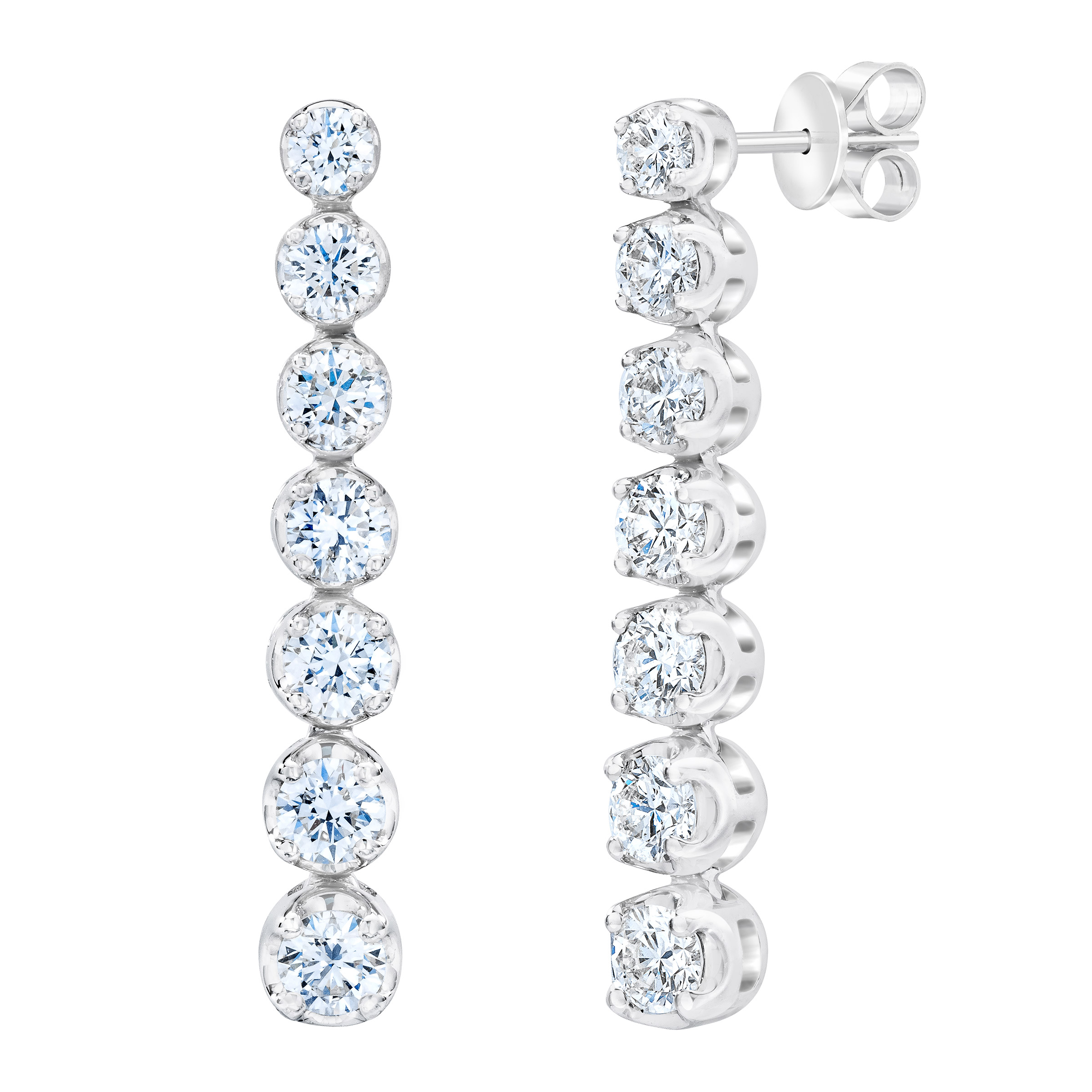Round Brilliant Diamond Linear Earrings (0.70 ctw)