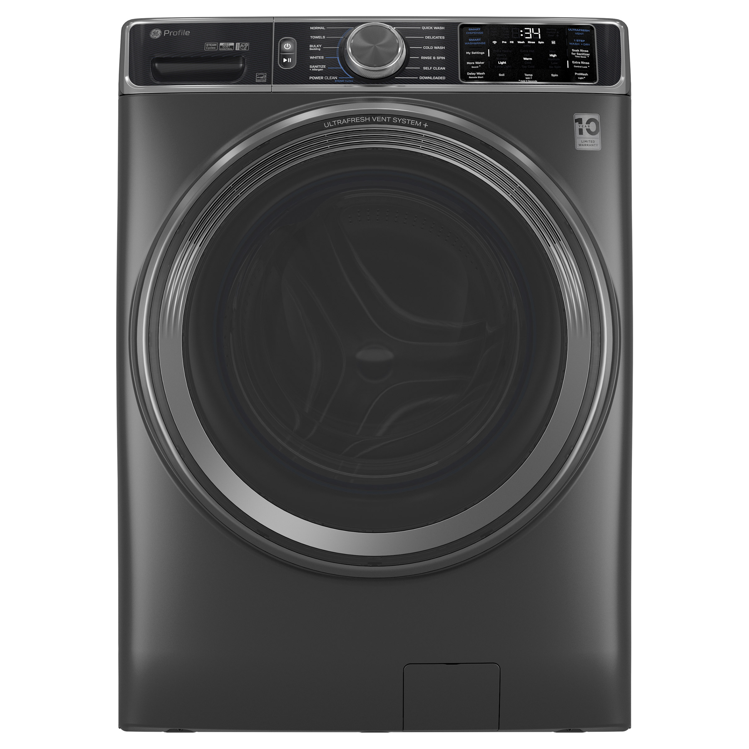 GE Profile 5.5 cu. ft. Smart Front Load Washer with UltraFresh Vent System+, Power Steam, Reversible Door, WiFi