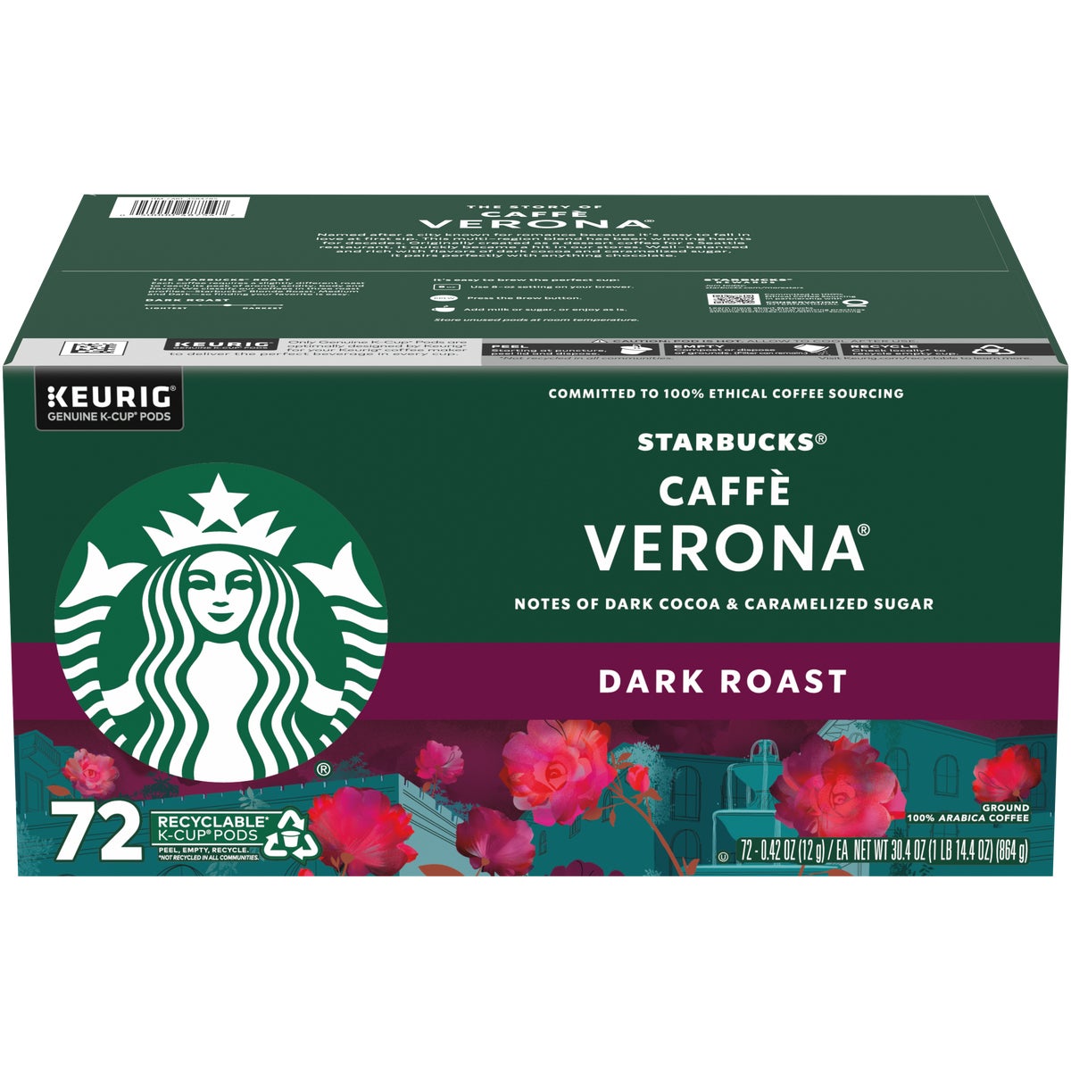 Starbucks Caffe Verona Coffee, Dark Roast, Keurig K-Cup Pods Starbucks Caffe Verona Coffee, Dark Roast, Keurig K-Cup Pods