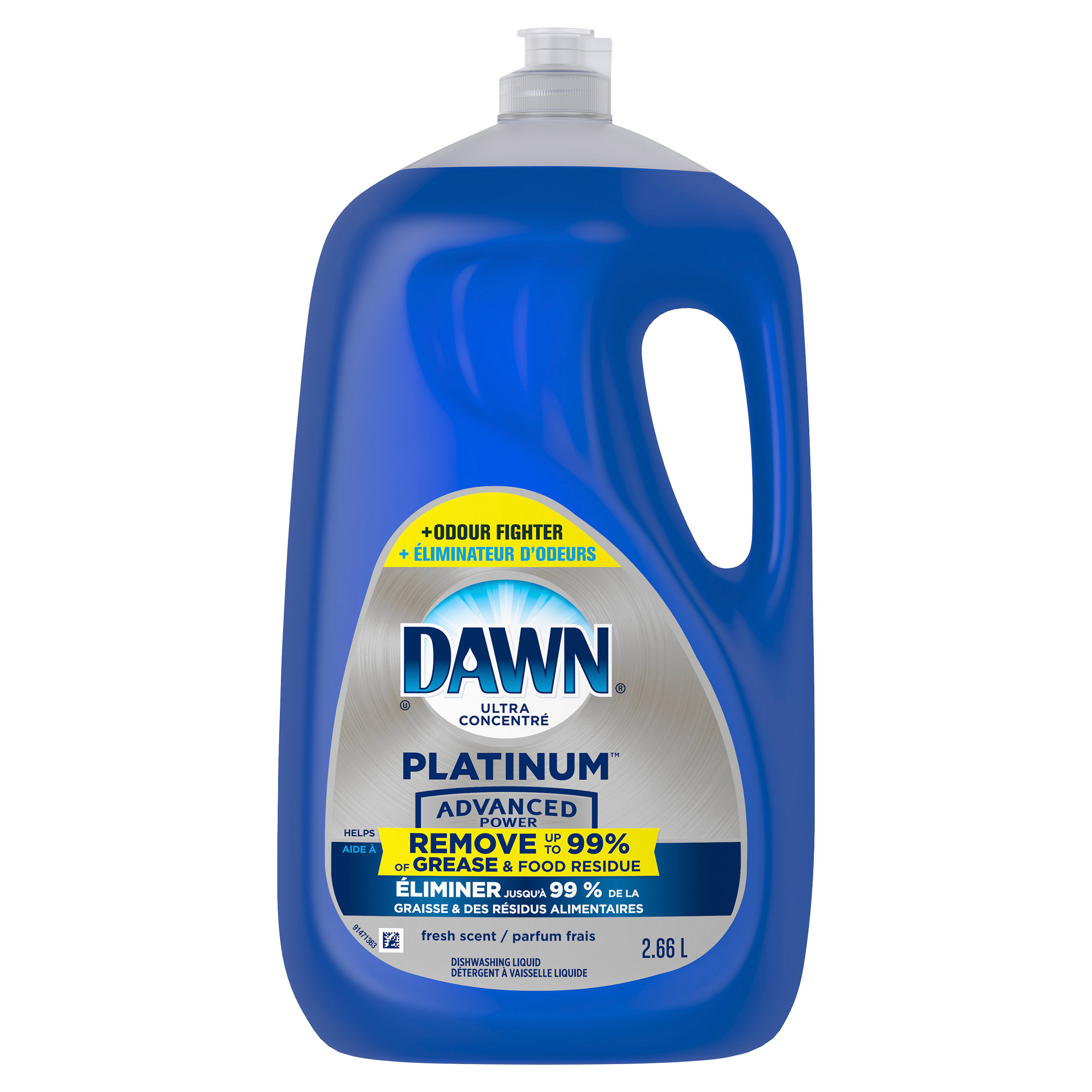 Dawn - Détergent à vaisselle liquide platinum advanced power 2,66 L 