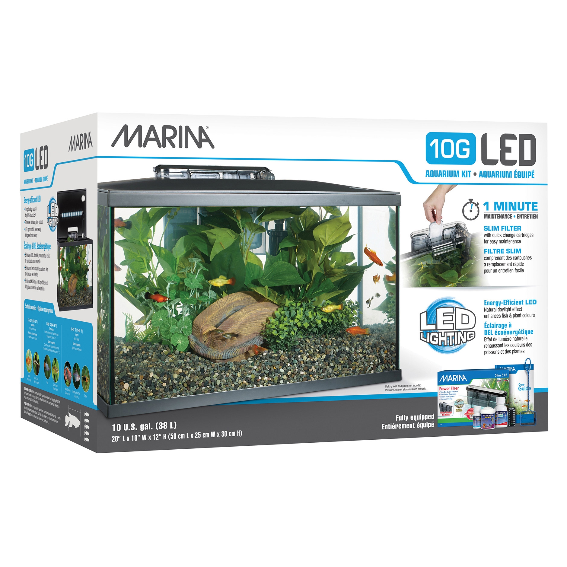 Marina LED Aquarium Kit, 38 Litre (10 US Gallon)