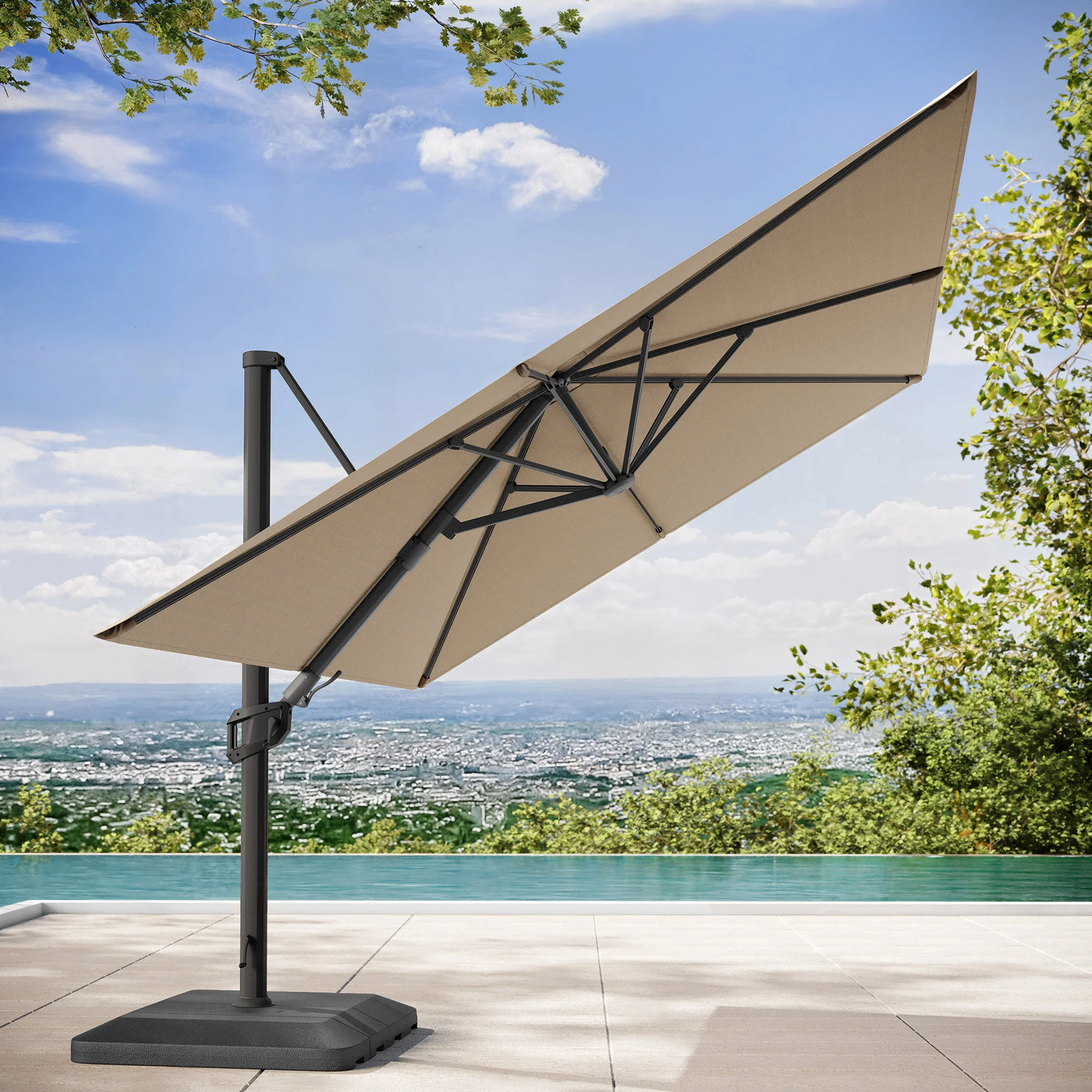 costco patio umbrellas canada Cantilever Umbrella Domi Outdoor Living premium Cantilever Patio Umbrella Solar patio umbrellas sold at