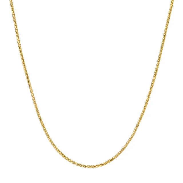 14KT YELLOW GOLD POPCORN CHAIN 18" MADE IN ITALY