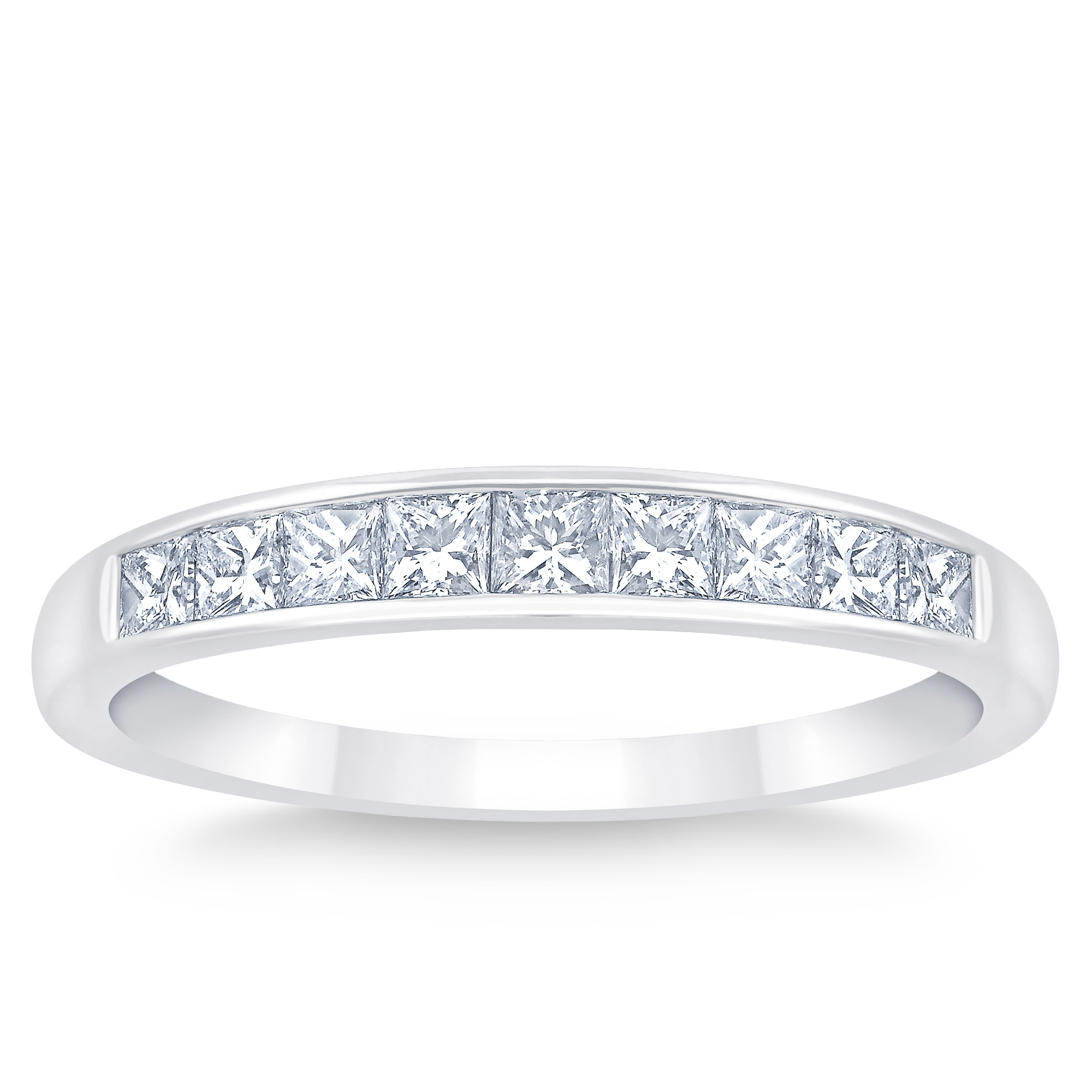 Princess Cut Channel Set Diamond Wedding Band (0.50 ctw)