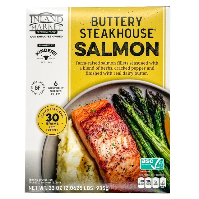INLAND MARKET KINDERS BUTTERY STEAKHOUSE SALMON 2.06 LB