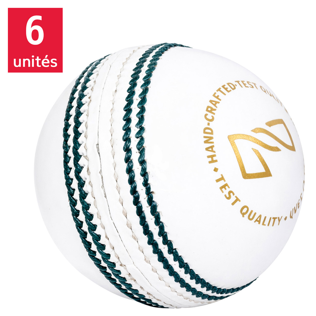 BT Balle De Cricket Blanche Cuir Véritable Lot De 1 - 156g Pour Pratique Et Matchs Jour/Nuit