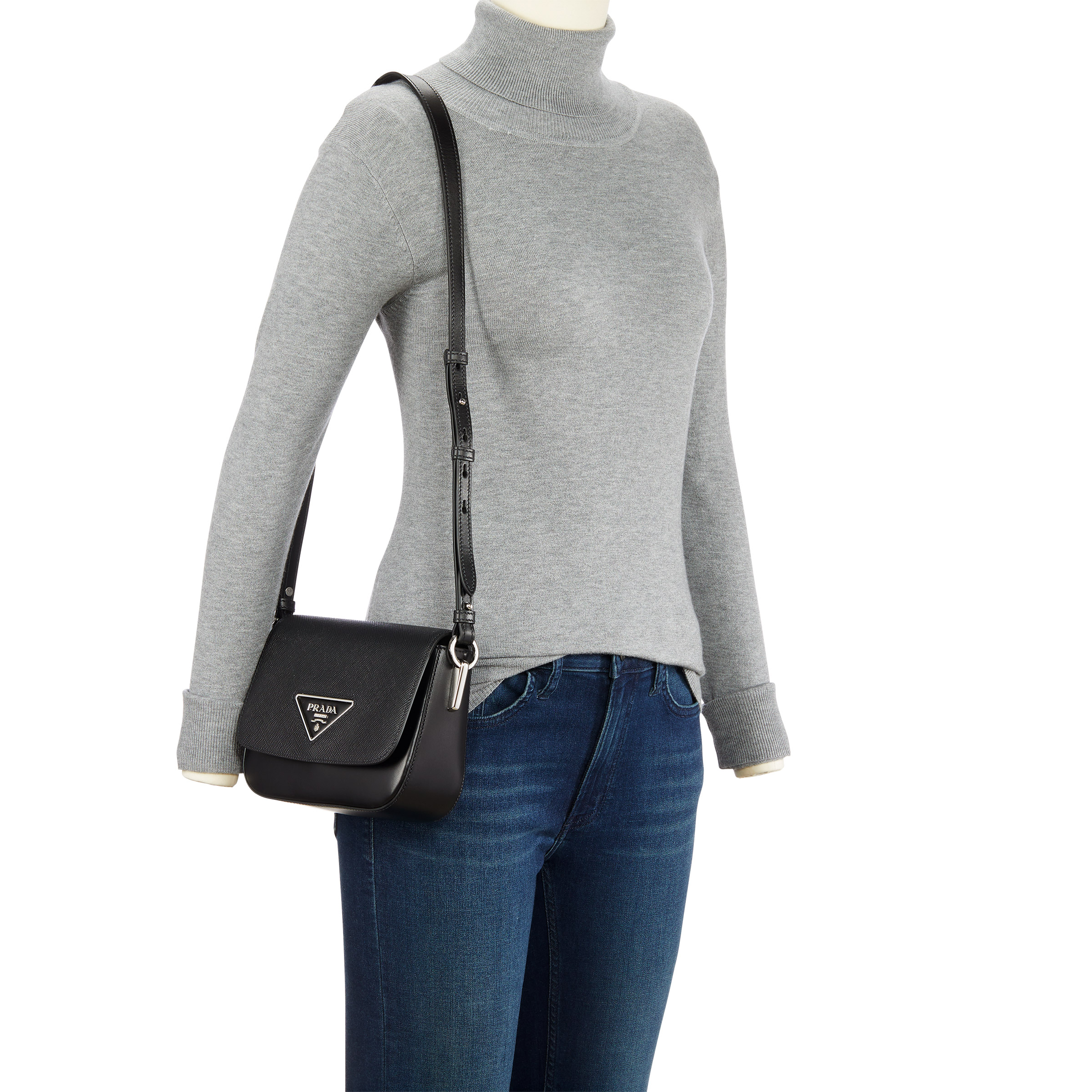 Prada Saffiano Leather ID Bag, Black | Costco