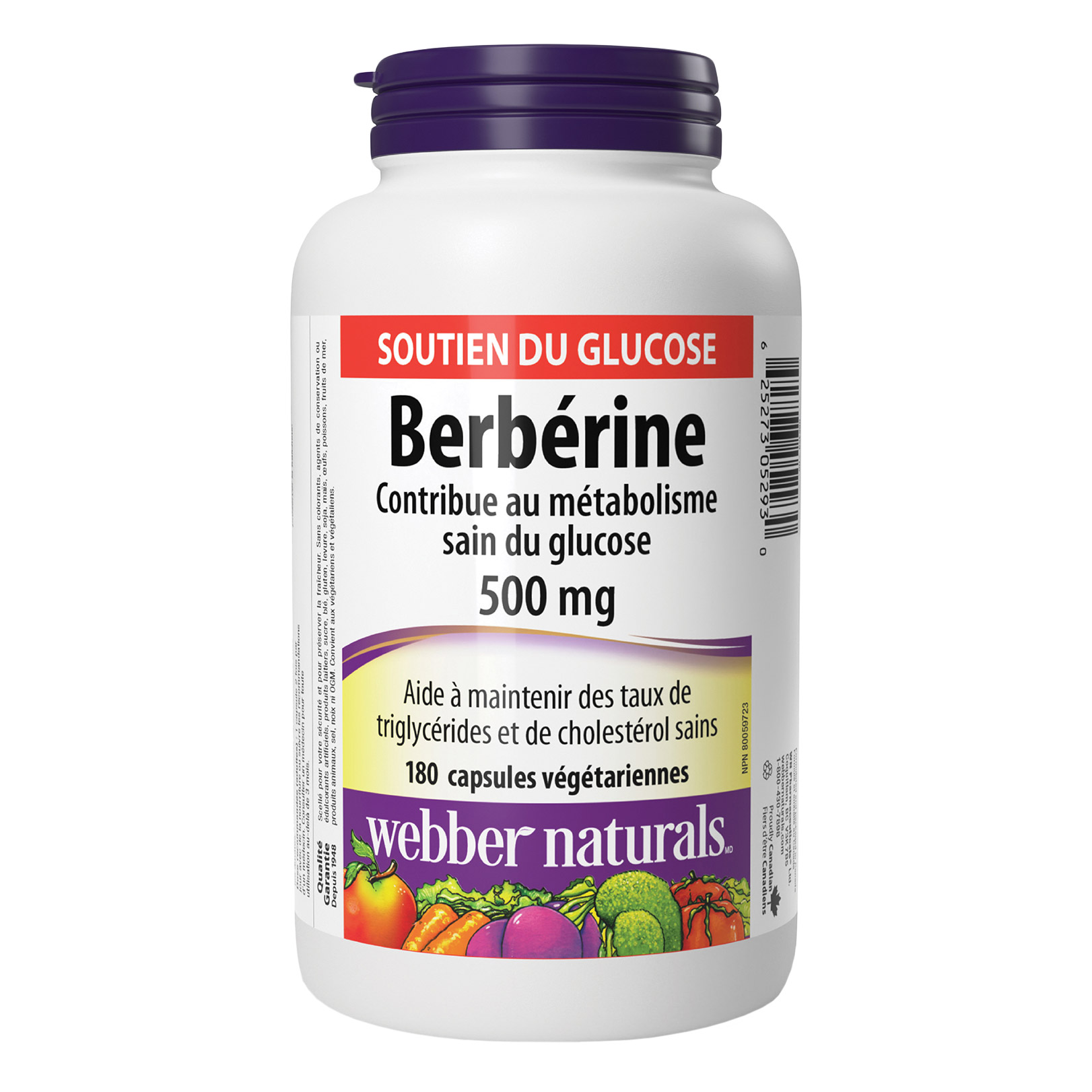 webber naturals Berbérine 500 mg, 180 capsules végétariennes