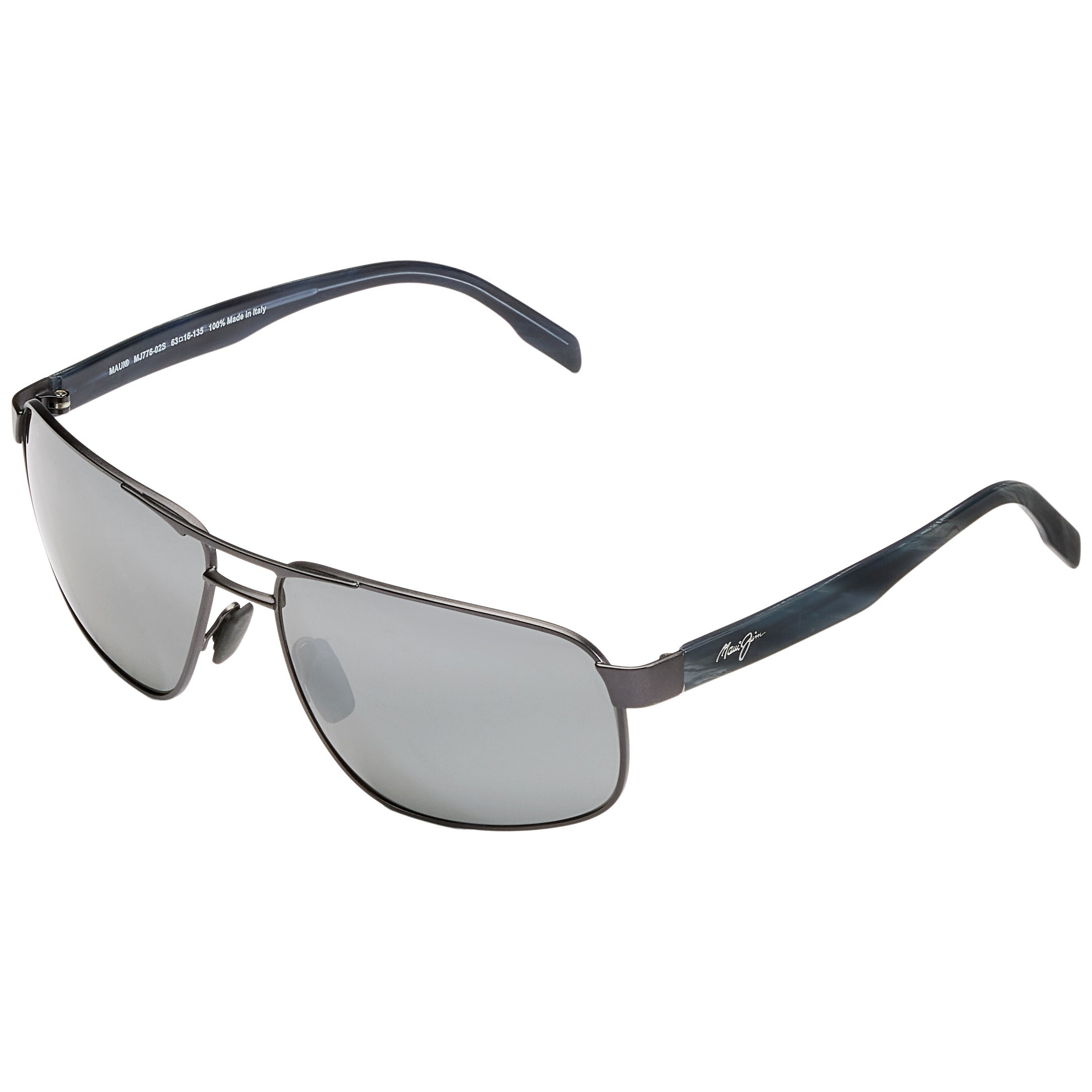 Maui Jim Whitehaven 776-02S Black Gunmetal Grey Silver Polarized