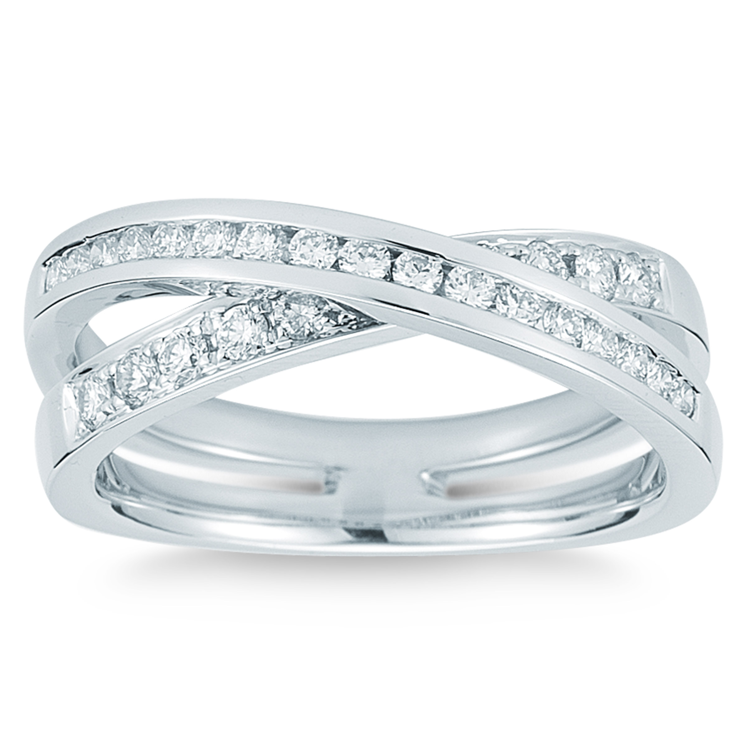 Criss Cross Round Diamond Ring (0.48 ctw)