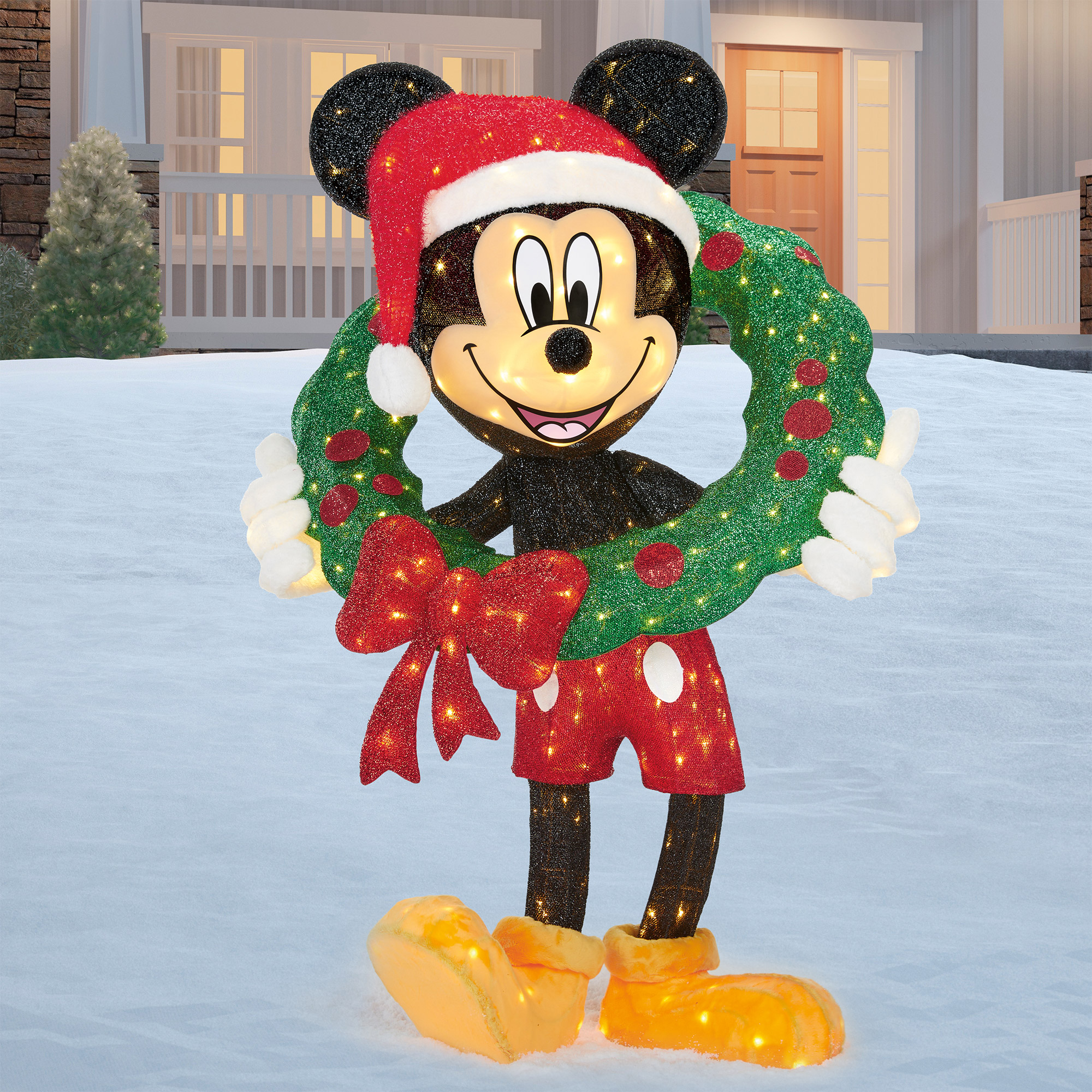 ディズニー　ミッキー　クリスマス　デコレーション　屋外にも☺　サンタ　コストコ Disney - Holiday Mickey With Lights | Costco
