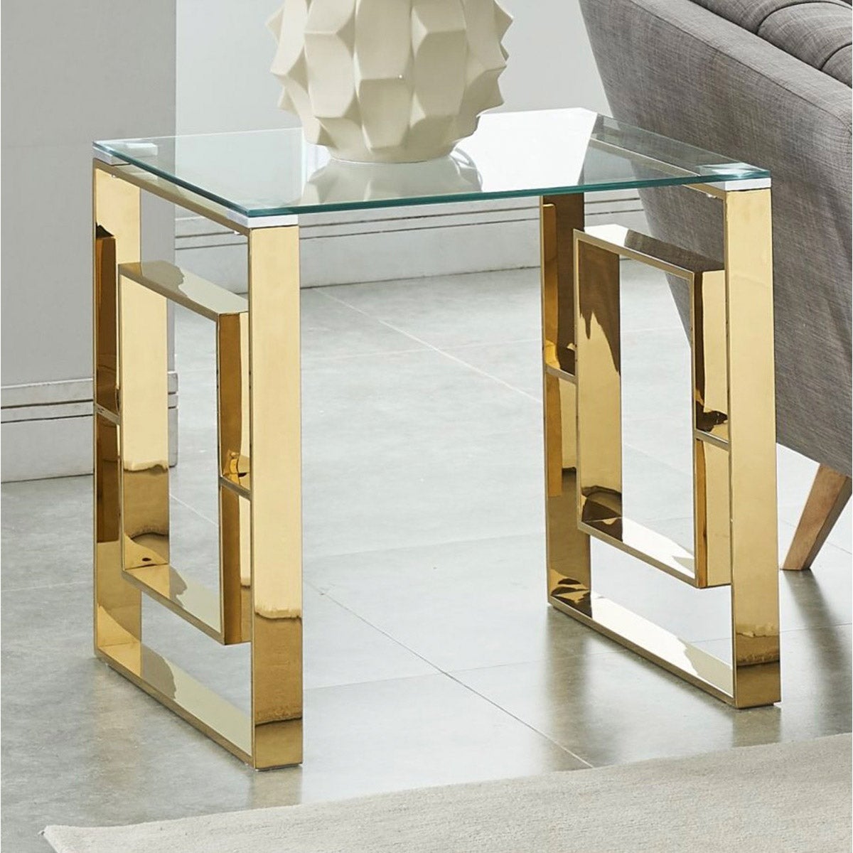 ゴールドフレーム サービスワゴン ガラス天板 エレガント ZR24073 ARLUXX Eva Side Table | Costco