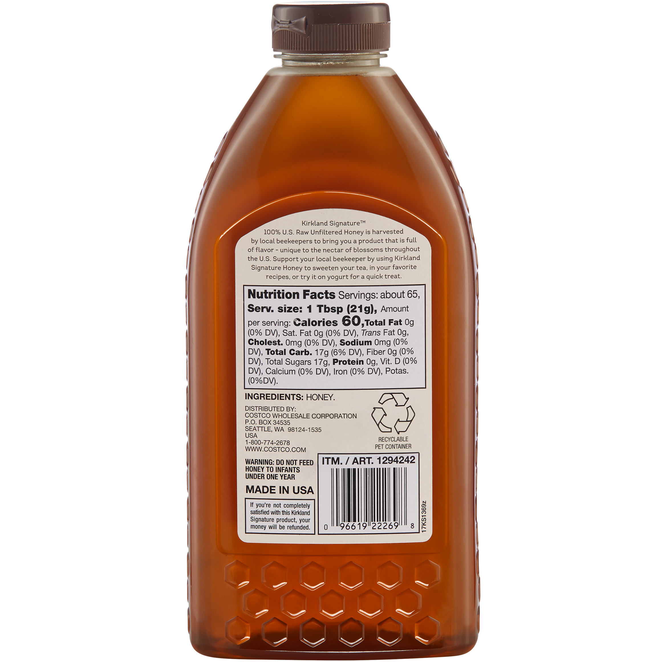 【8本】KIRKLAND HONEY MIEL costco Kirkland Signature Organic Raw Honey, 24 oz, 3-count | Costco