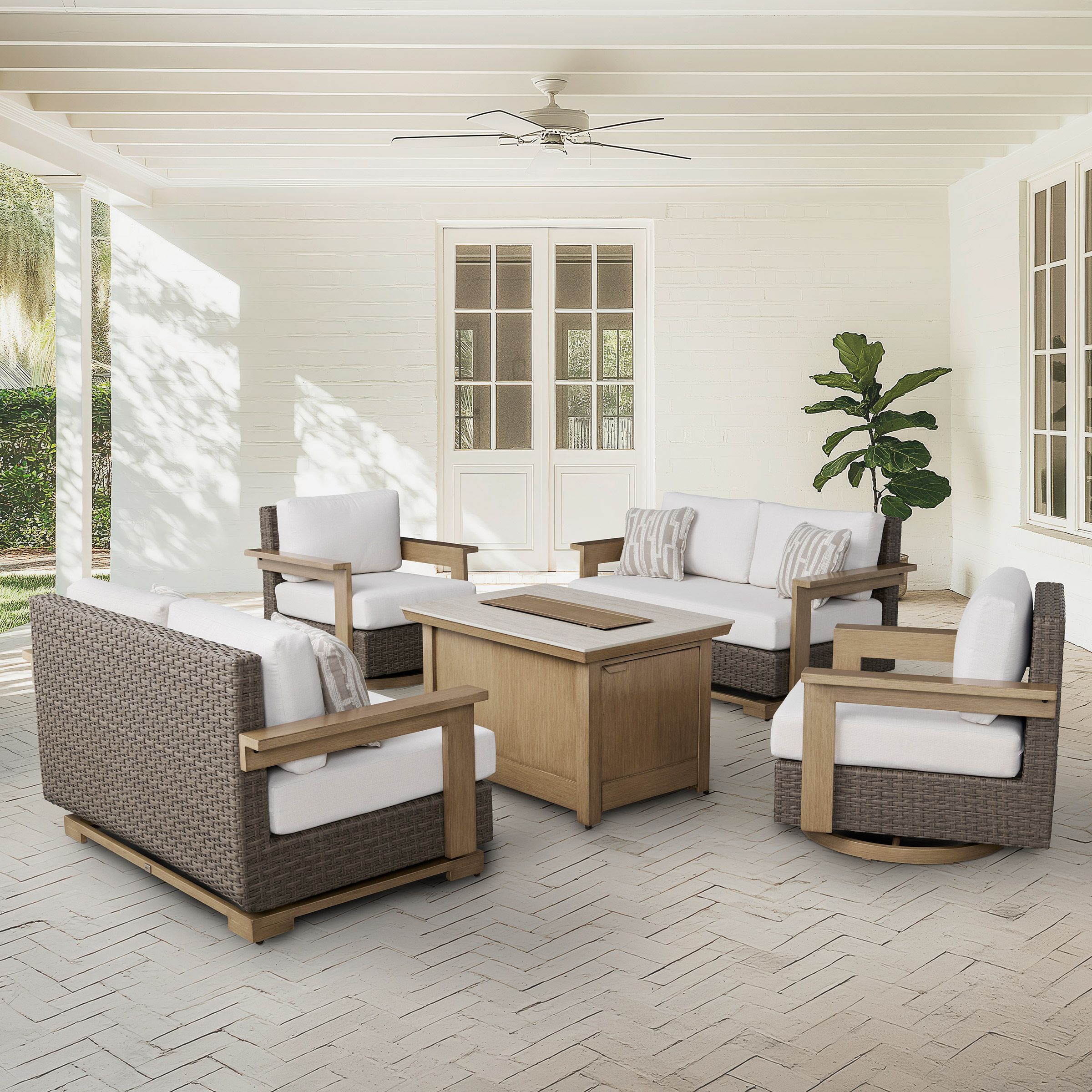 Agio Juniper 5-piece Outdoor Fire Seating Set | Costco