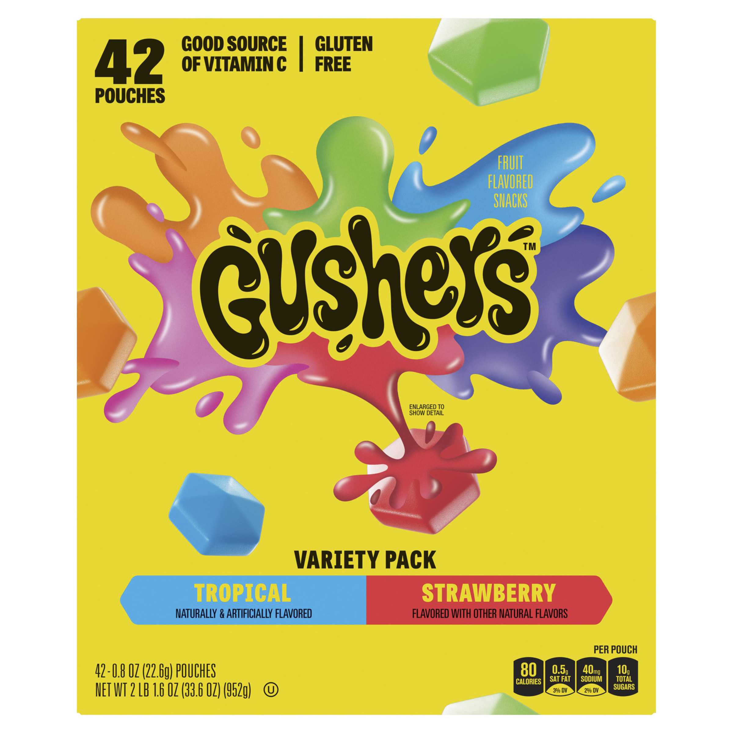 Fruit Gushers Fruit Flavored Snacks  Variety Pack  0.8 oz  42-Count
