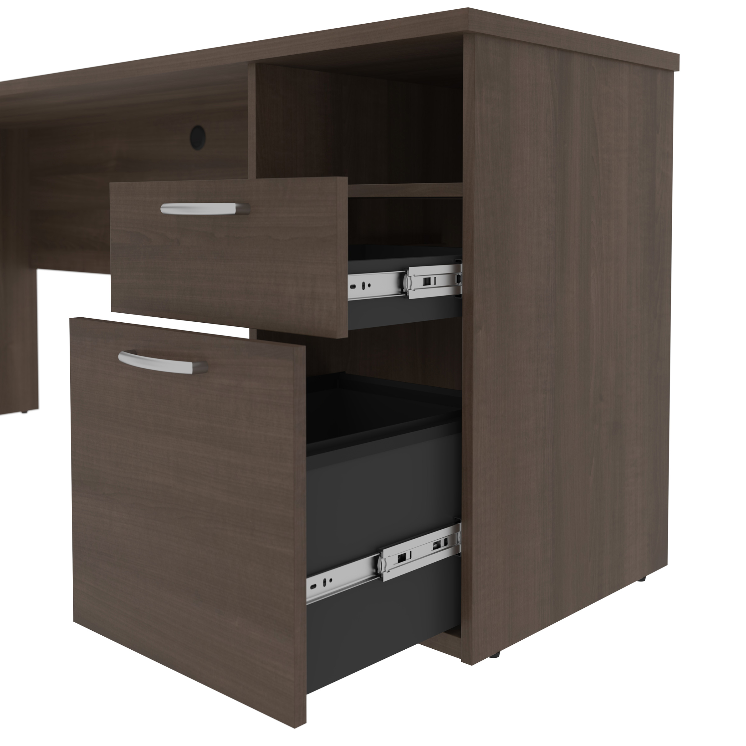 Bestar Upstand 2-piece L-shaped Workstation with Height-Adjustable Desk