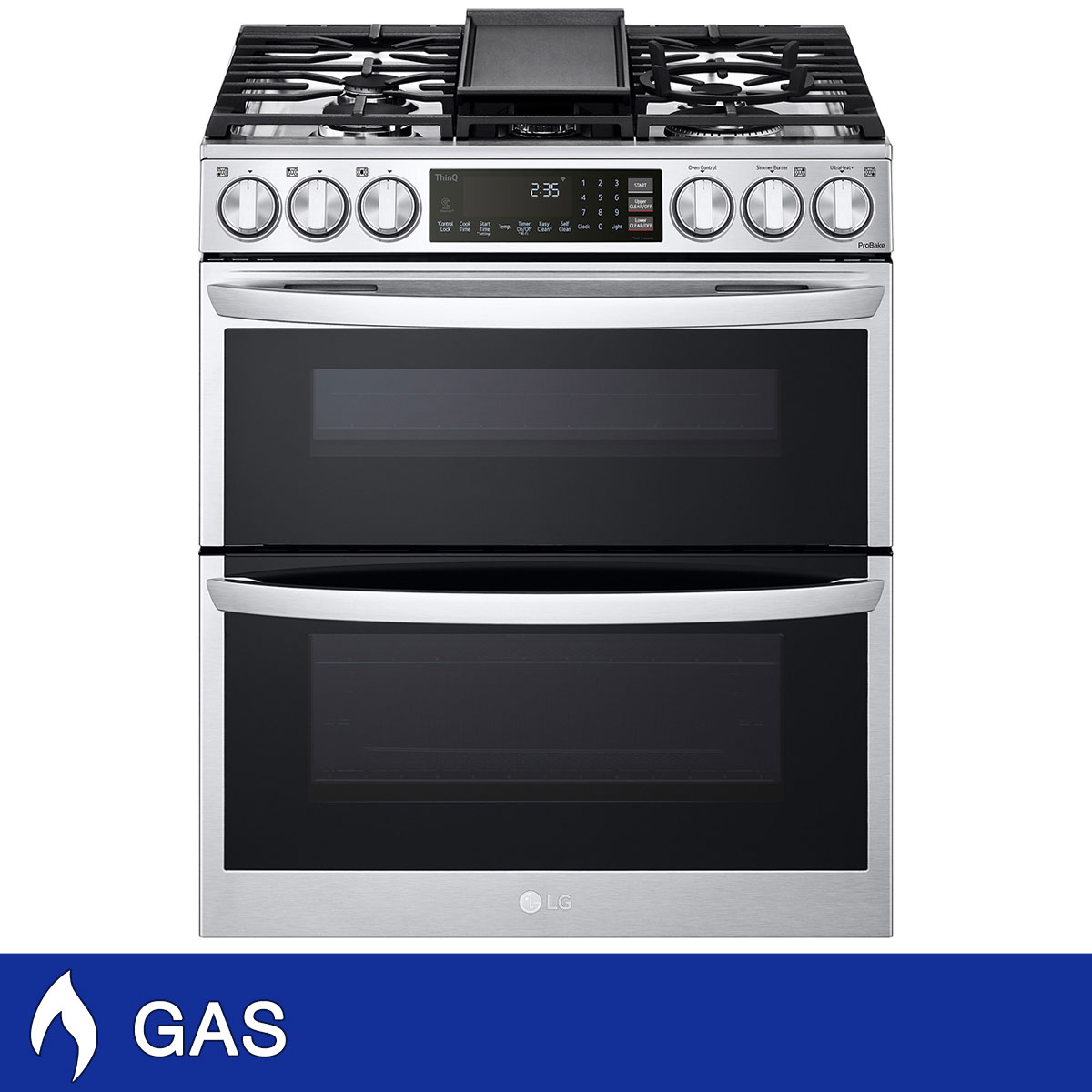 LG 6.9 cu. ft. Smart GAS Double Oven Range with Built-In Air Fry