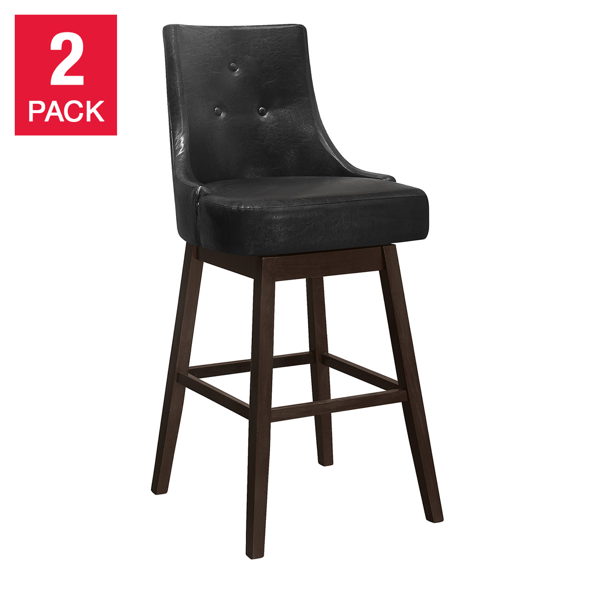 Traditional Swivel Bar Stool, 2-pack