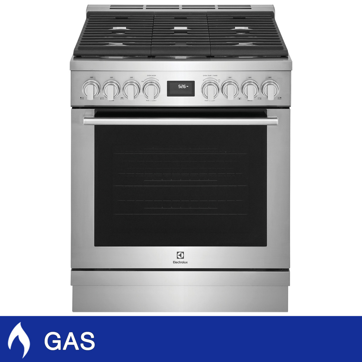 Electrolux 30 in. Stainless Steel Front Control Freestanding Gas Range with True Convection