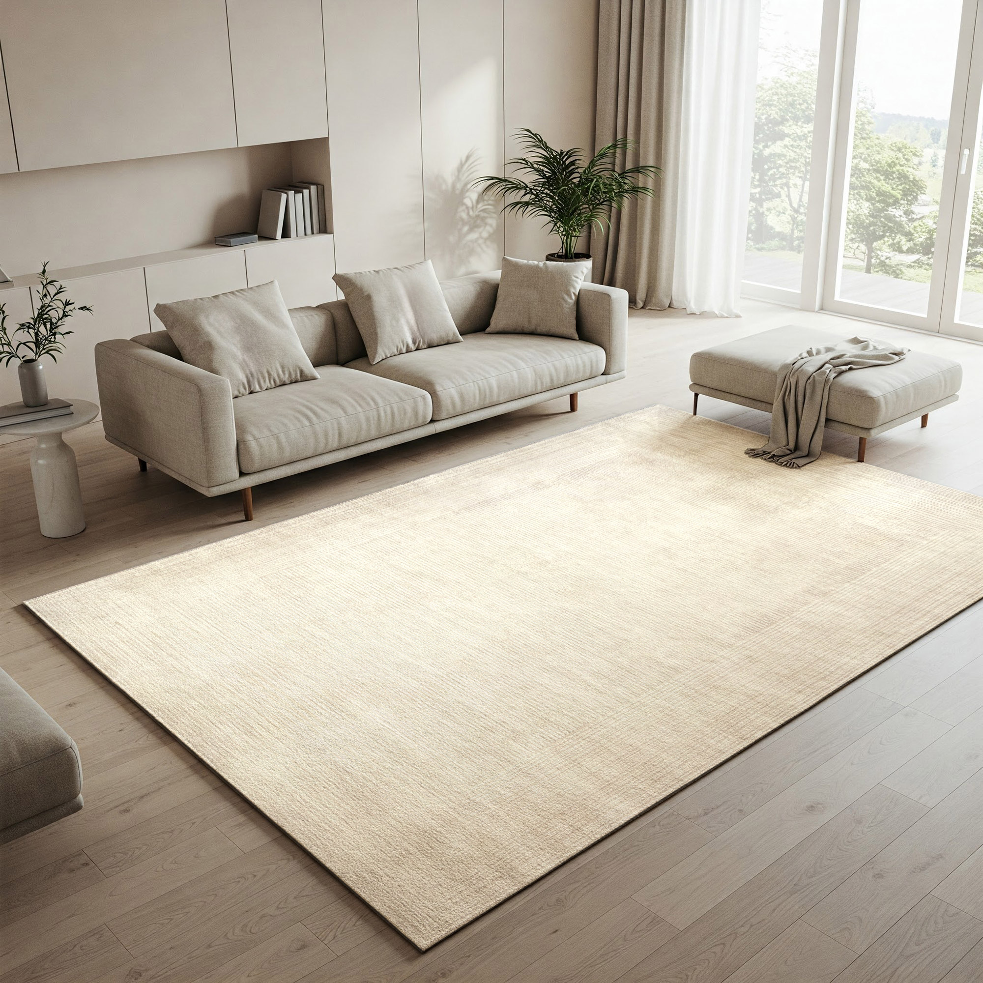 Hampton Court Area Rug Collection  Gaspar Ivory