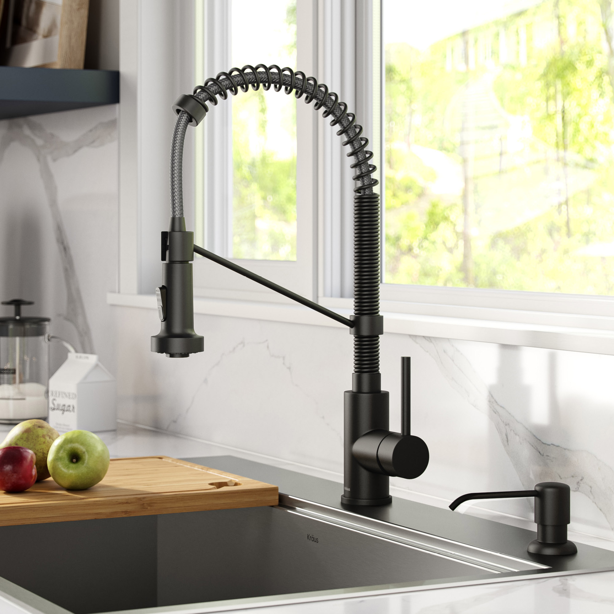 KRAUS Bolden 18-in Pull-down Faucet with Soap Dispenser