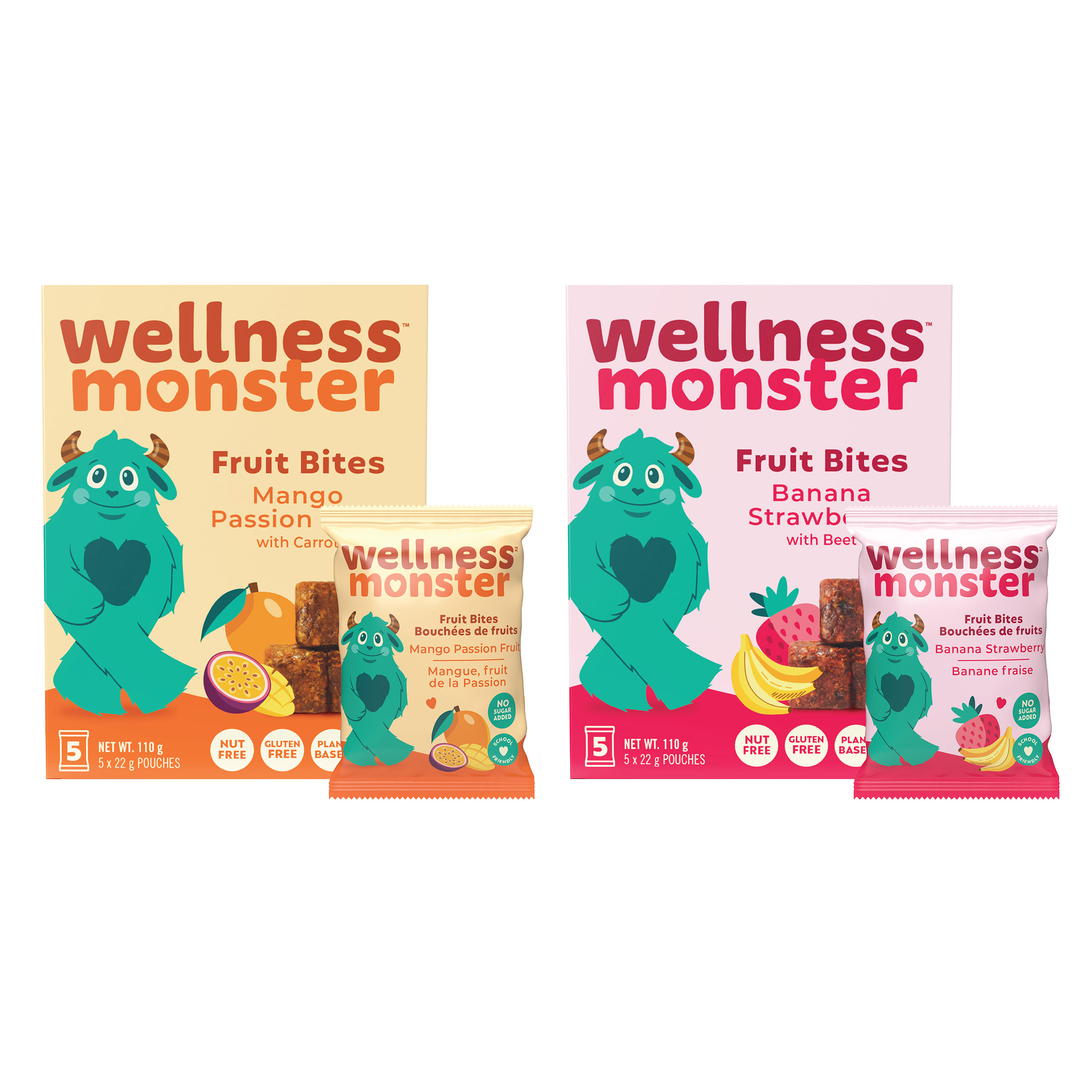 Wellness Monster -  Fruit Bites, Variety Pack, 30 × 22 g