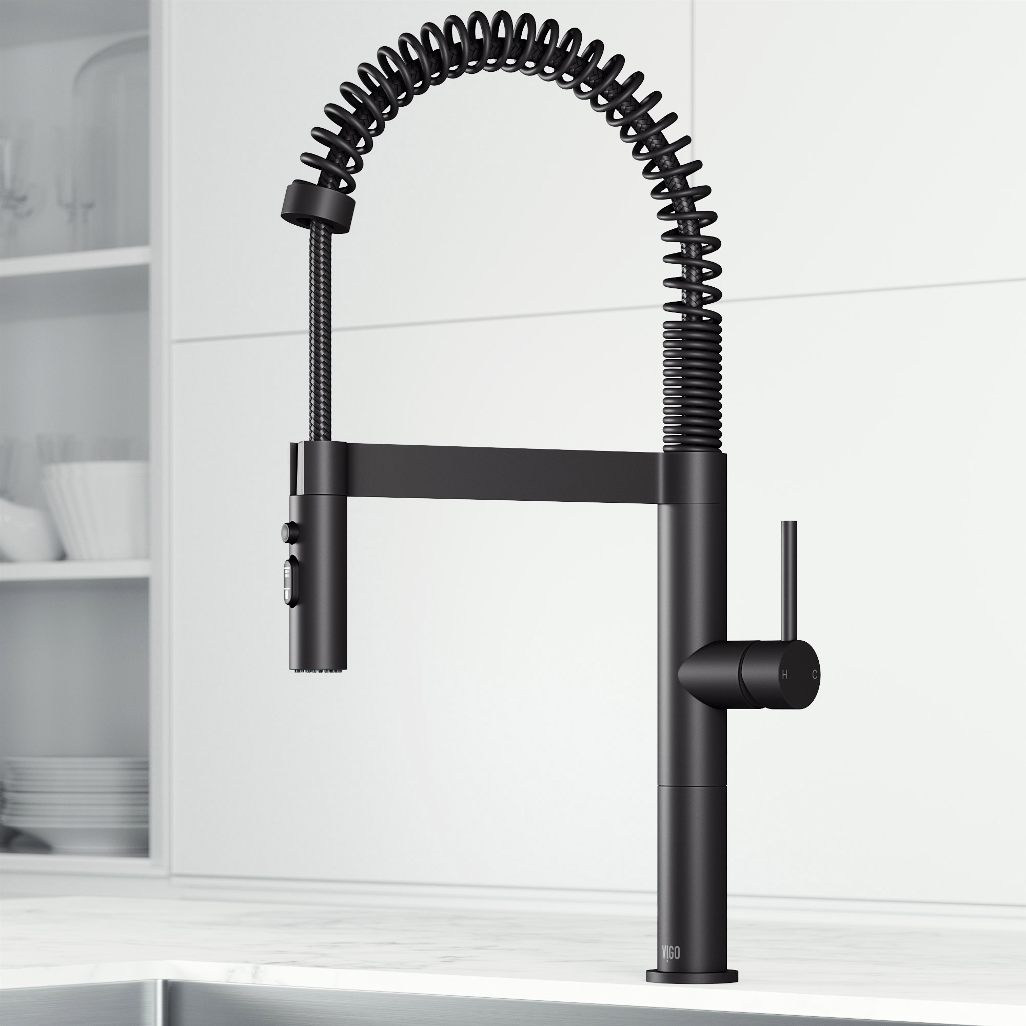 VIGO Edison Pro 20 in. Single handle Pull-Down Kitchen Faucet