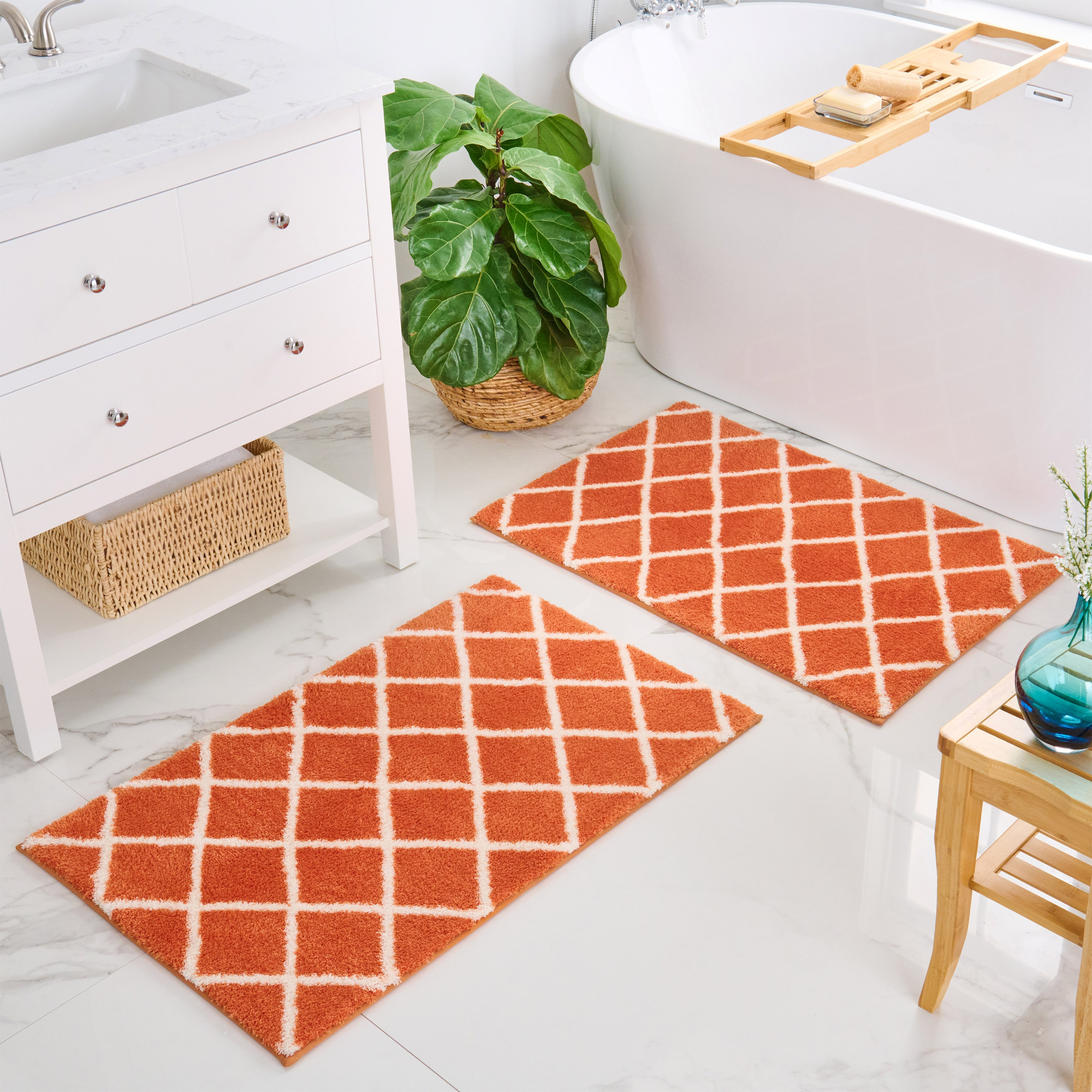 WelHome Printed Bath Rugs  2-pack