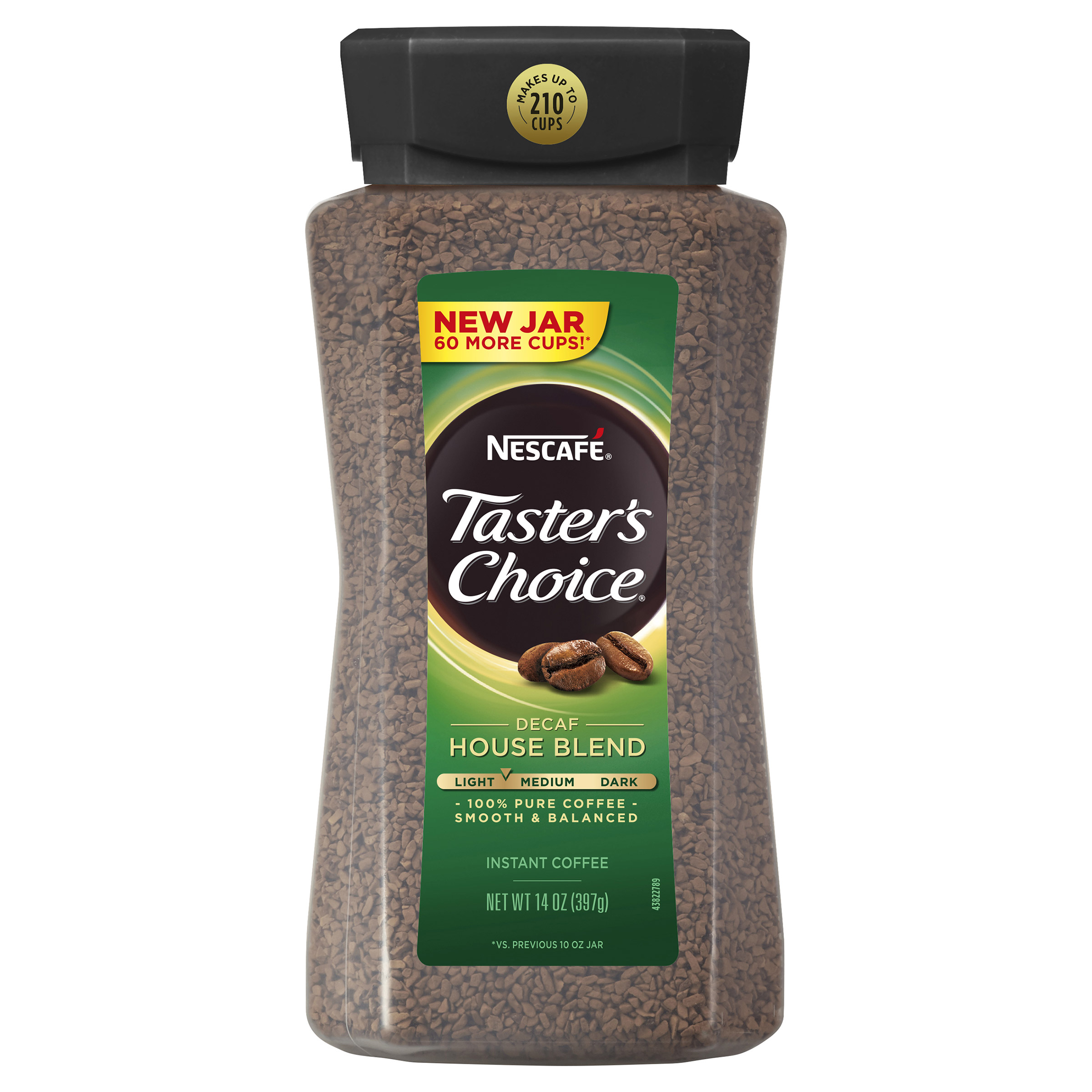 NESCAFE Taster's Choice Decaf Instant Coffee  House Blend  Light-Medium Roast 14 oz