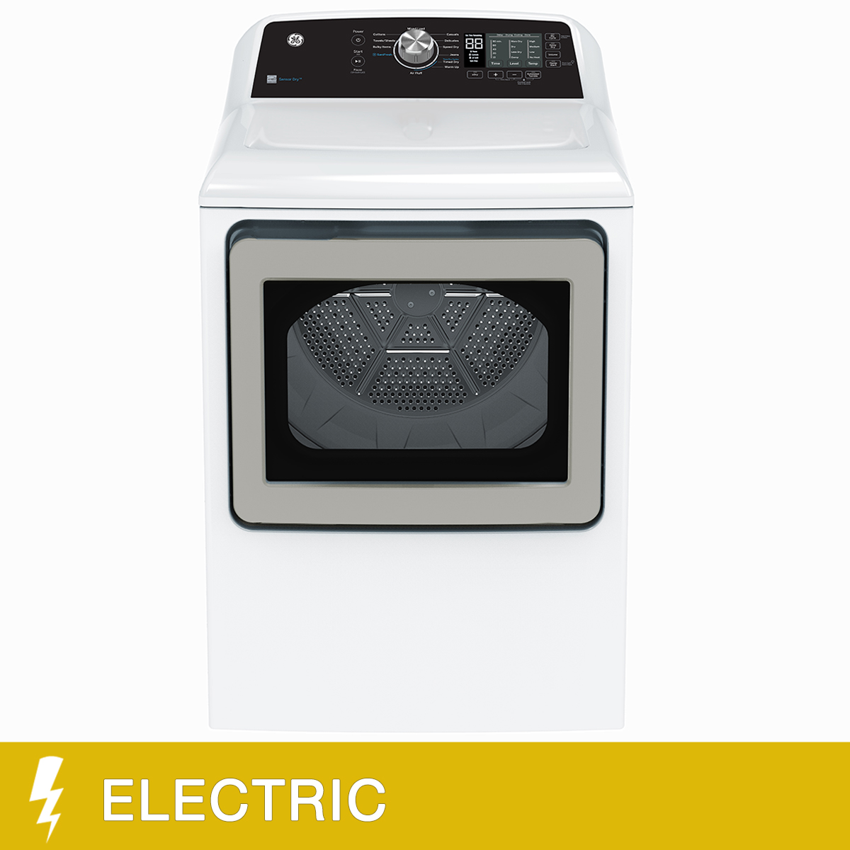 GE 7.4 cu ft. White Electric Dryer with SaniFresh