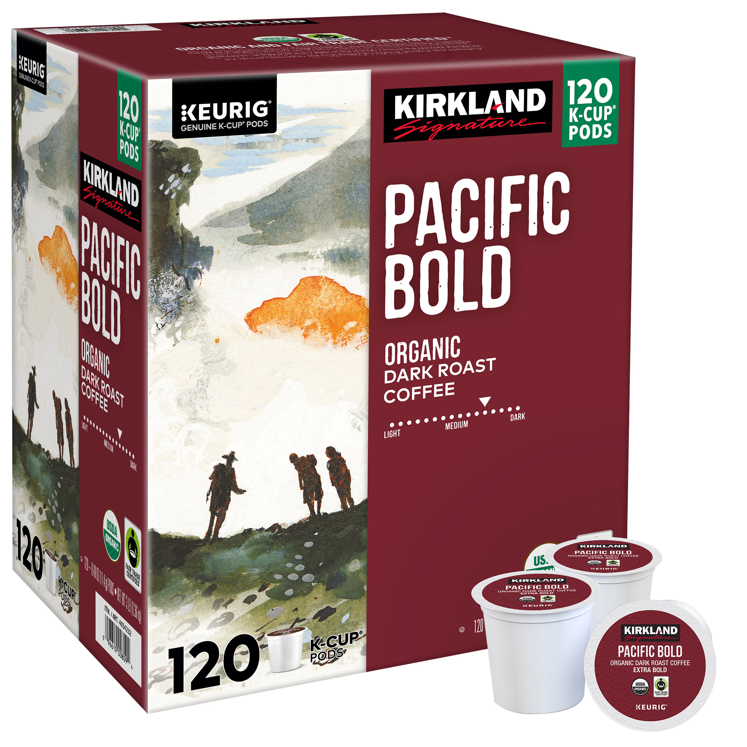 Pacific Bold オーガニック　ダークロースト　120個 K-Cup Kirkland Signature Coffee Organic Pacific Bold K-Cup Pod, 120