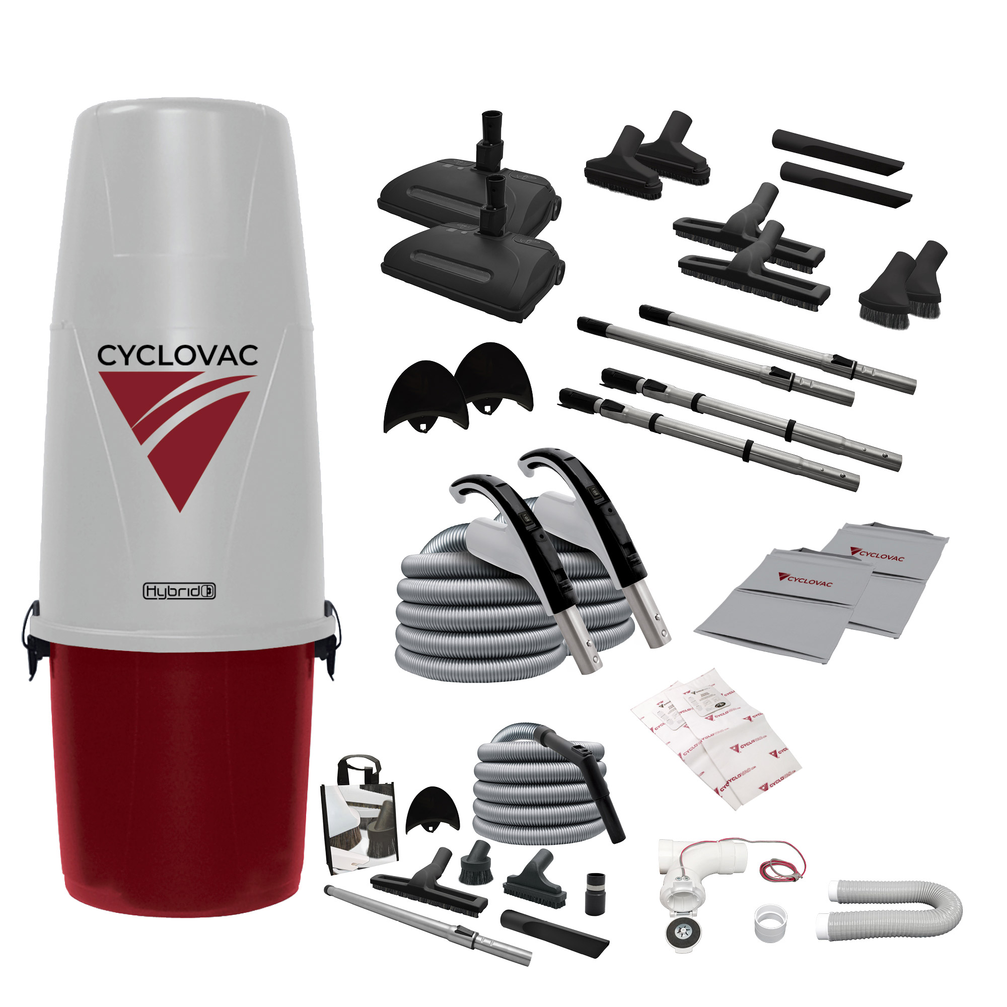 Cyclovac Nitro Max XL - Central Vacuum with 2 Electric Power Nozzles and 1 Garage Kit – 700 Airwatts