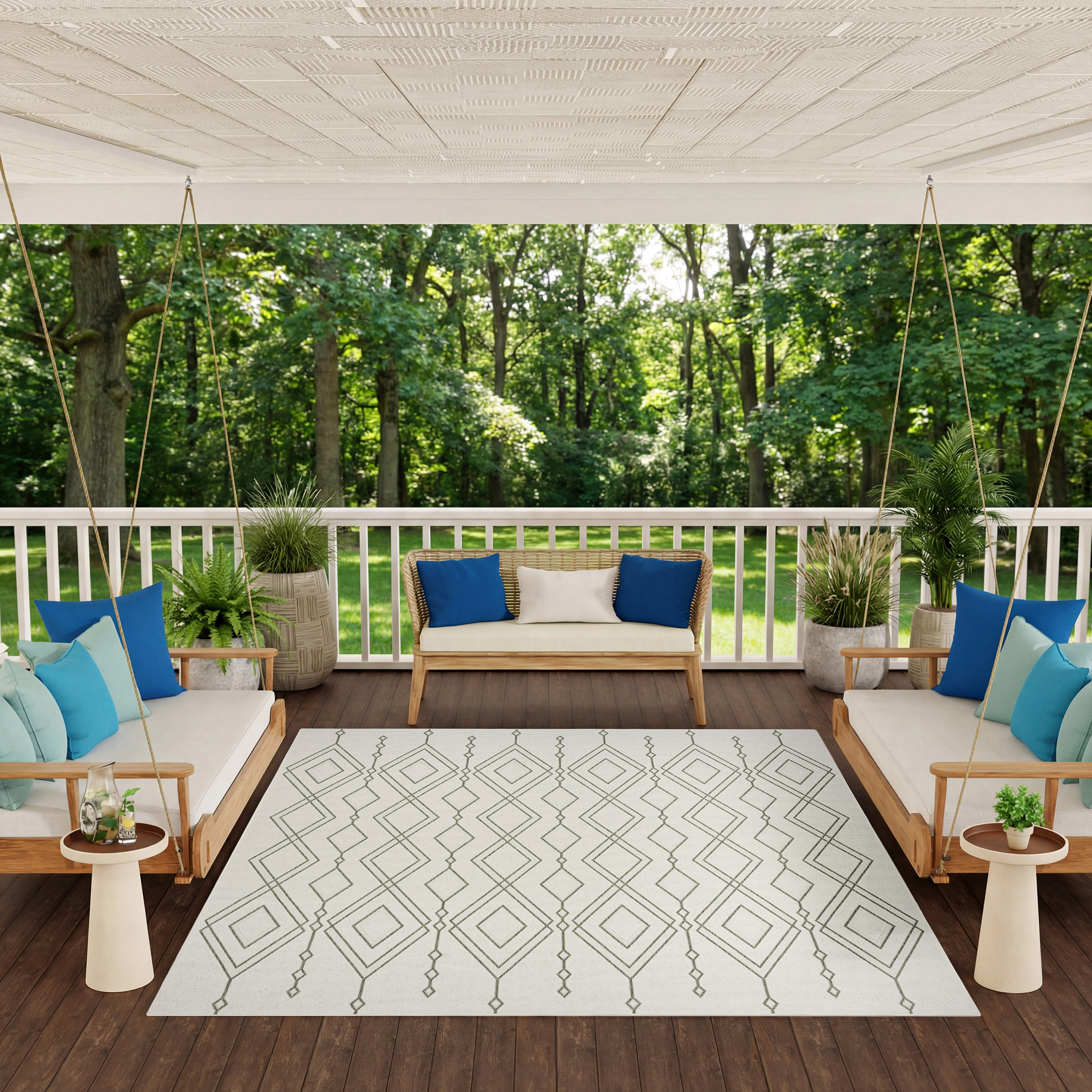 Nourison Garden Spring Indoor/Outdoor Rug, Frostline, 9' x 12