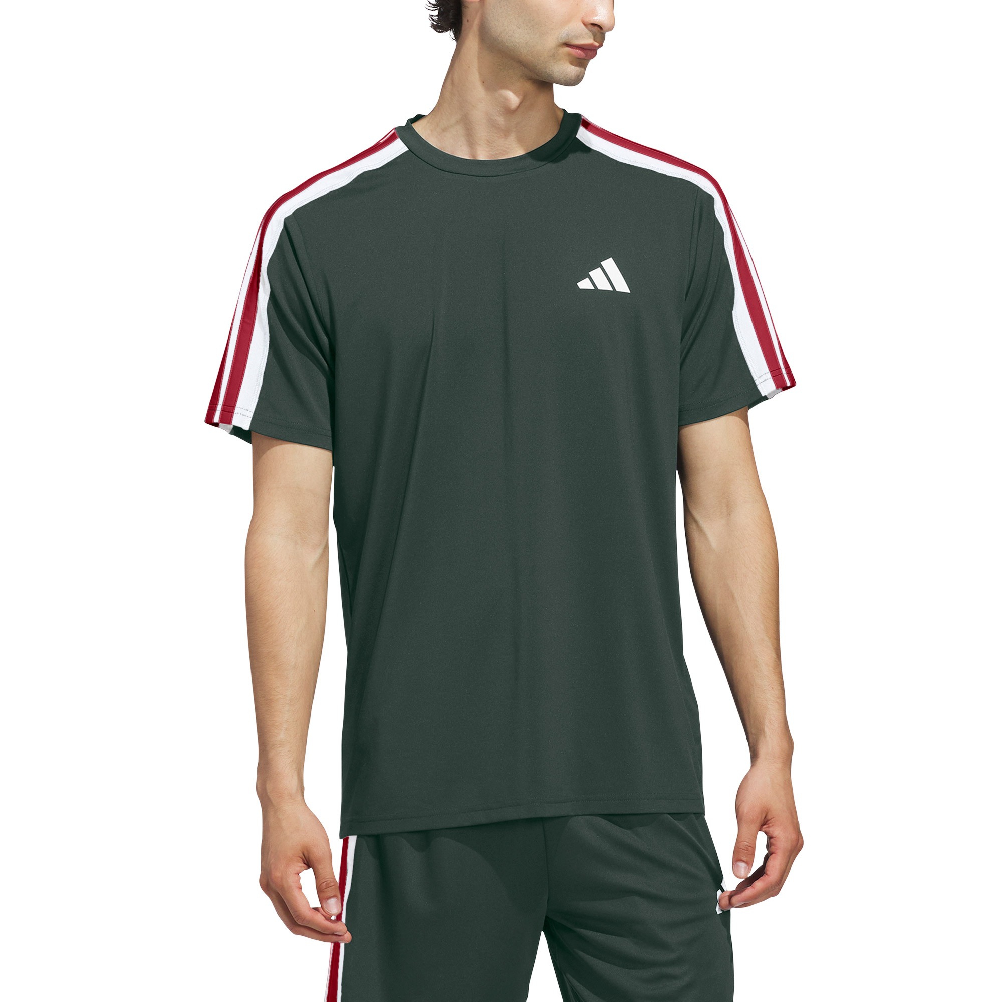 adidas Men’s 3-Stripes T-Shirt Moisture Wicking Performance Tee New S M L XL XXL