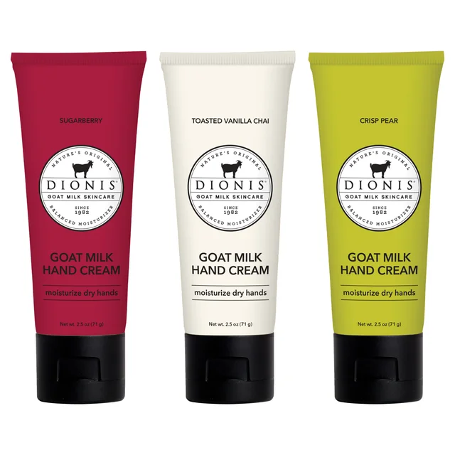 DIONIS GOAT MILK HAND CREAM THREE PACK 2.5 FL OZ EACH