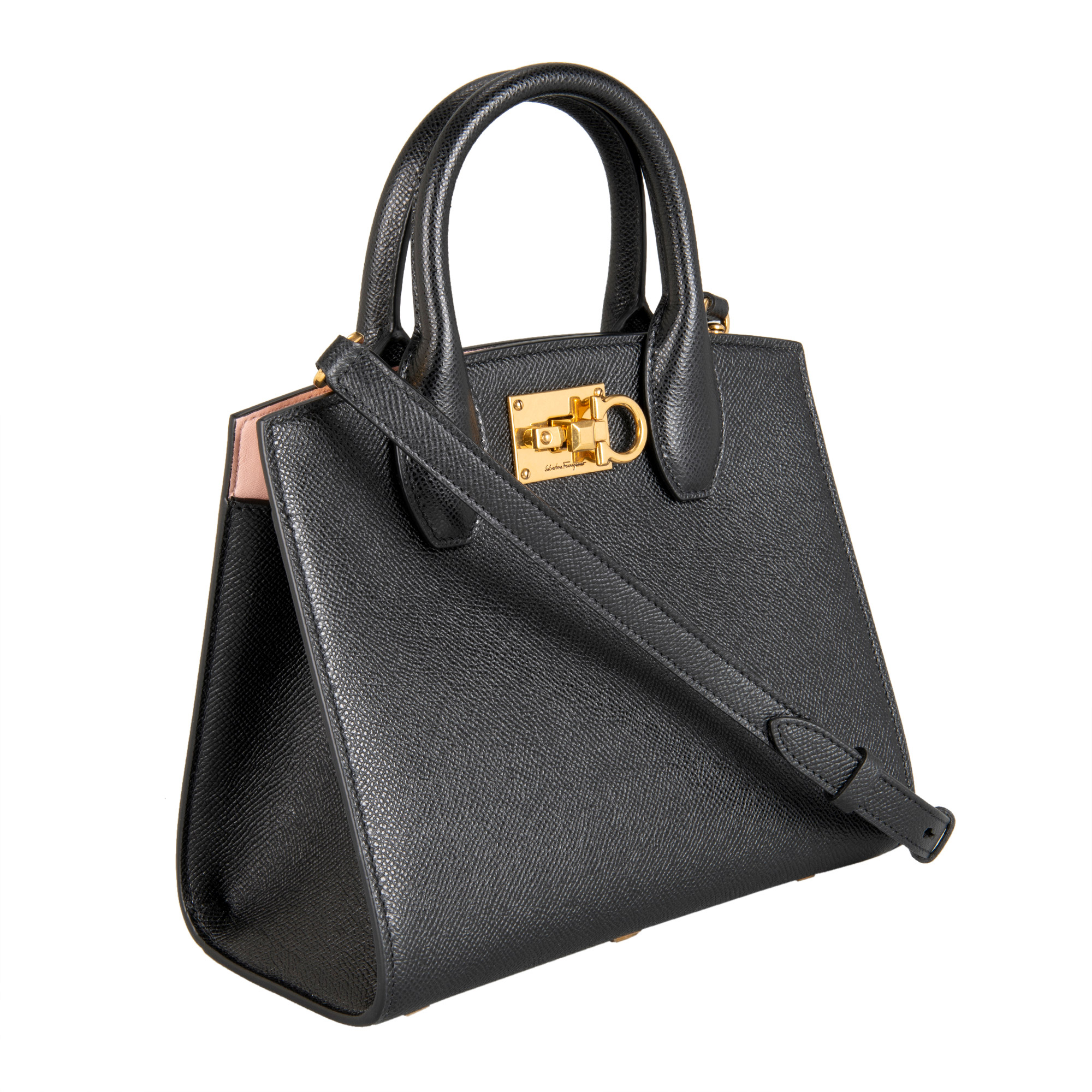 ferragamo*美品 Ferragamo Studio Box Bag, Black | Costco