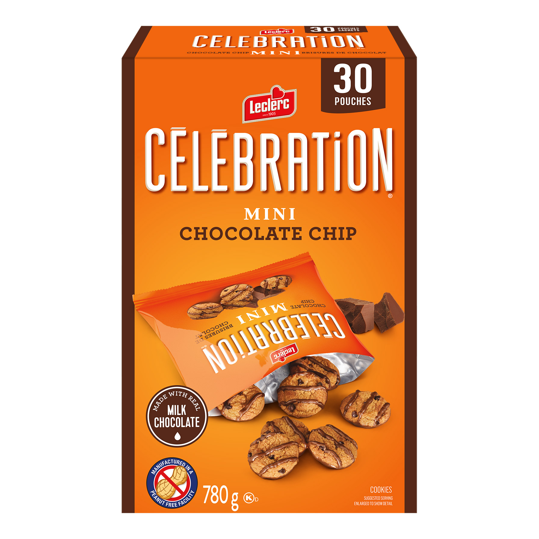 Celebration Mini Chocolate Chip Cookies, 30 × 26 g