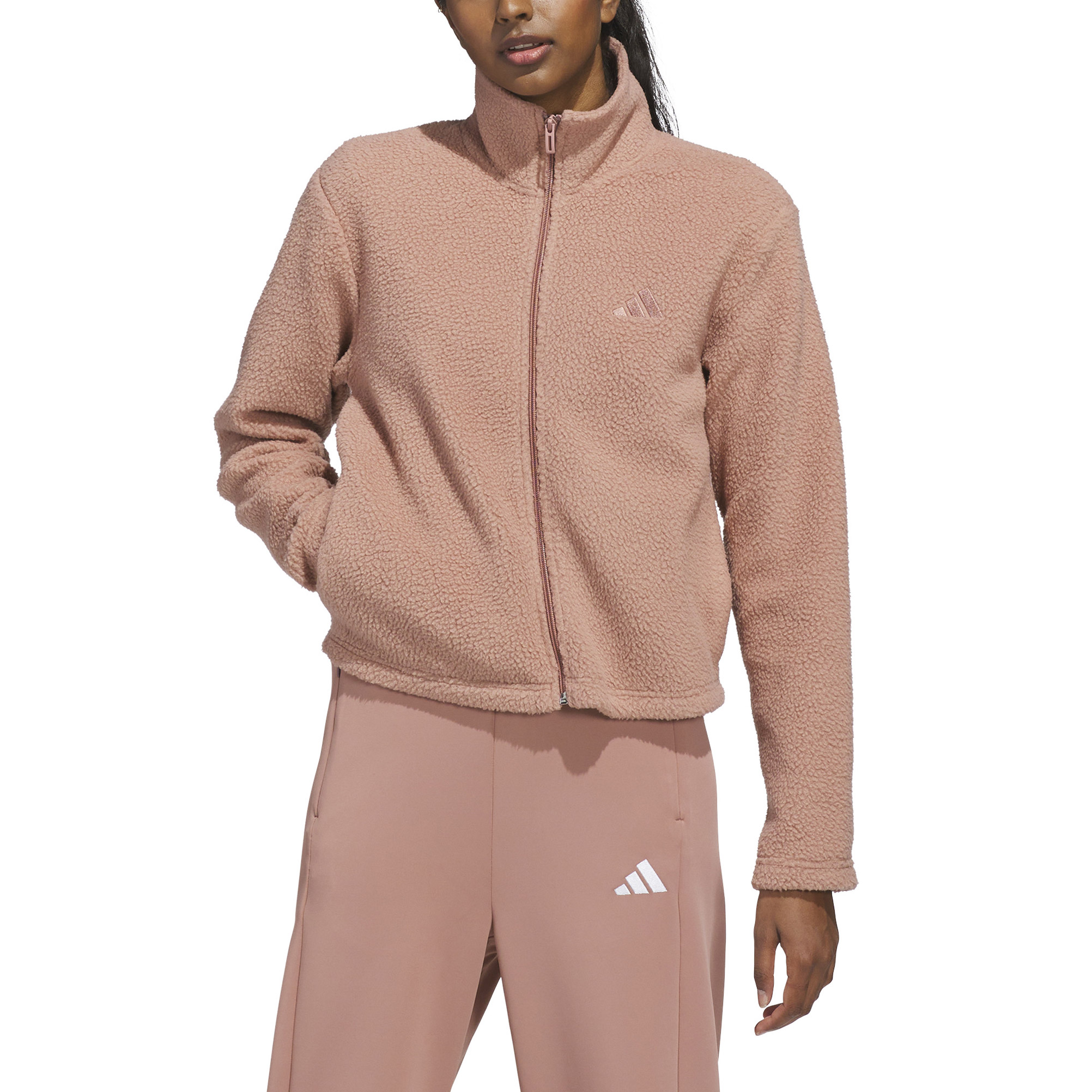 adidas Women's Fleece Full Zip Sherpa Jacket