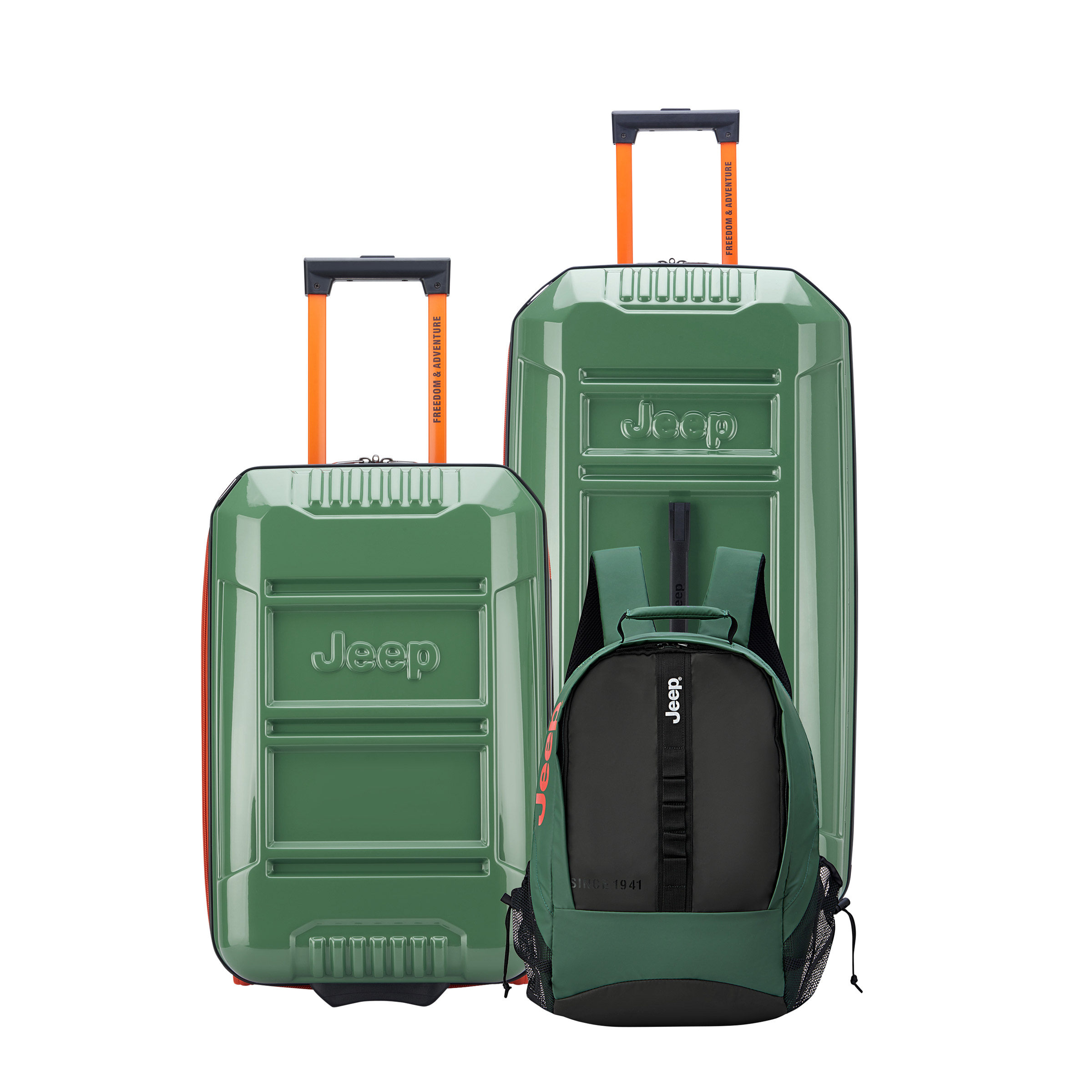 Jeep JH003B Granite 3-piece Hardside and JS011B Versatile Backpack Set